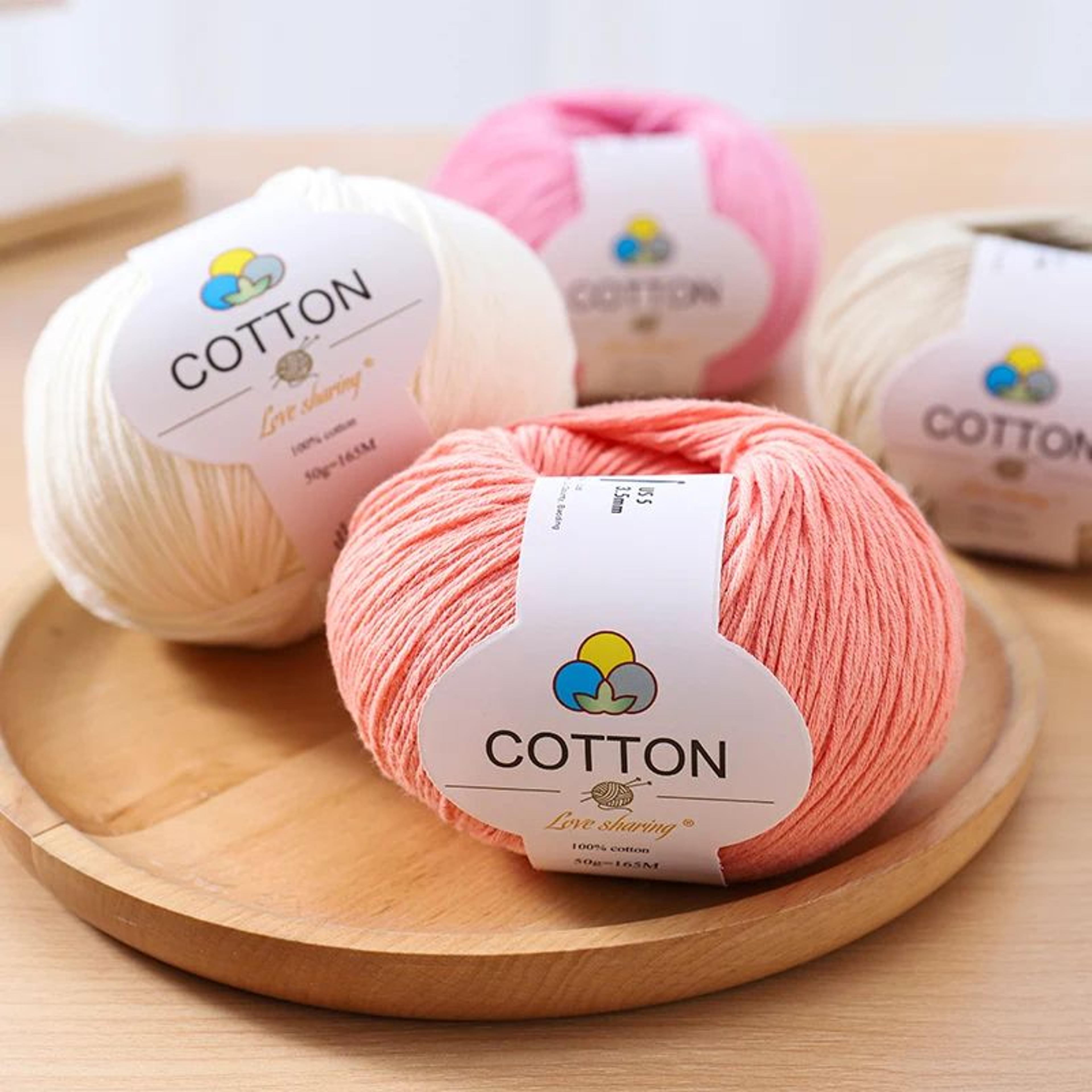 100 percent pure cotton yarn set for knitting and crochet