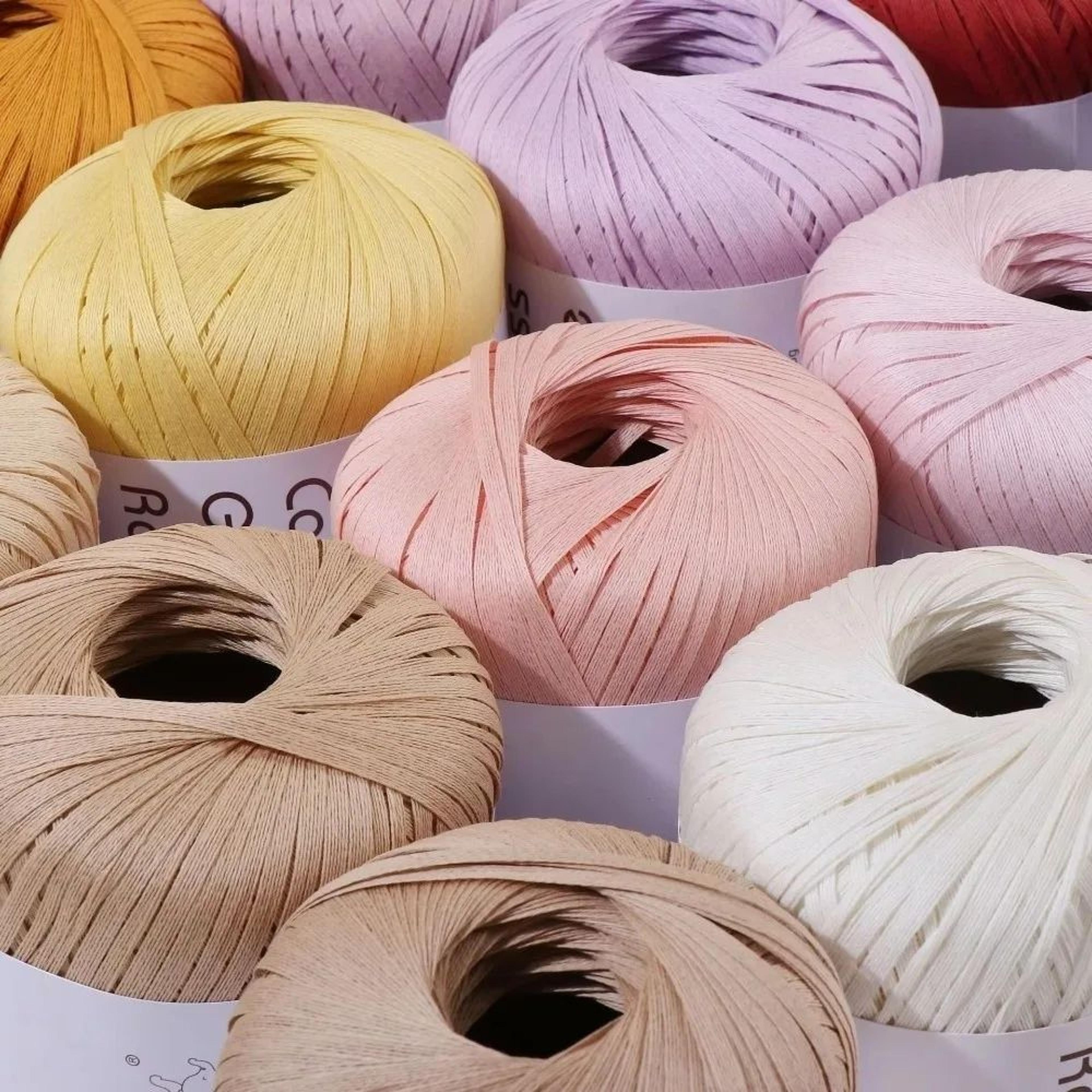 multicolor raffia yarn for knitting crochet and crafts