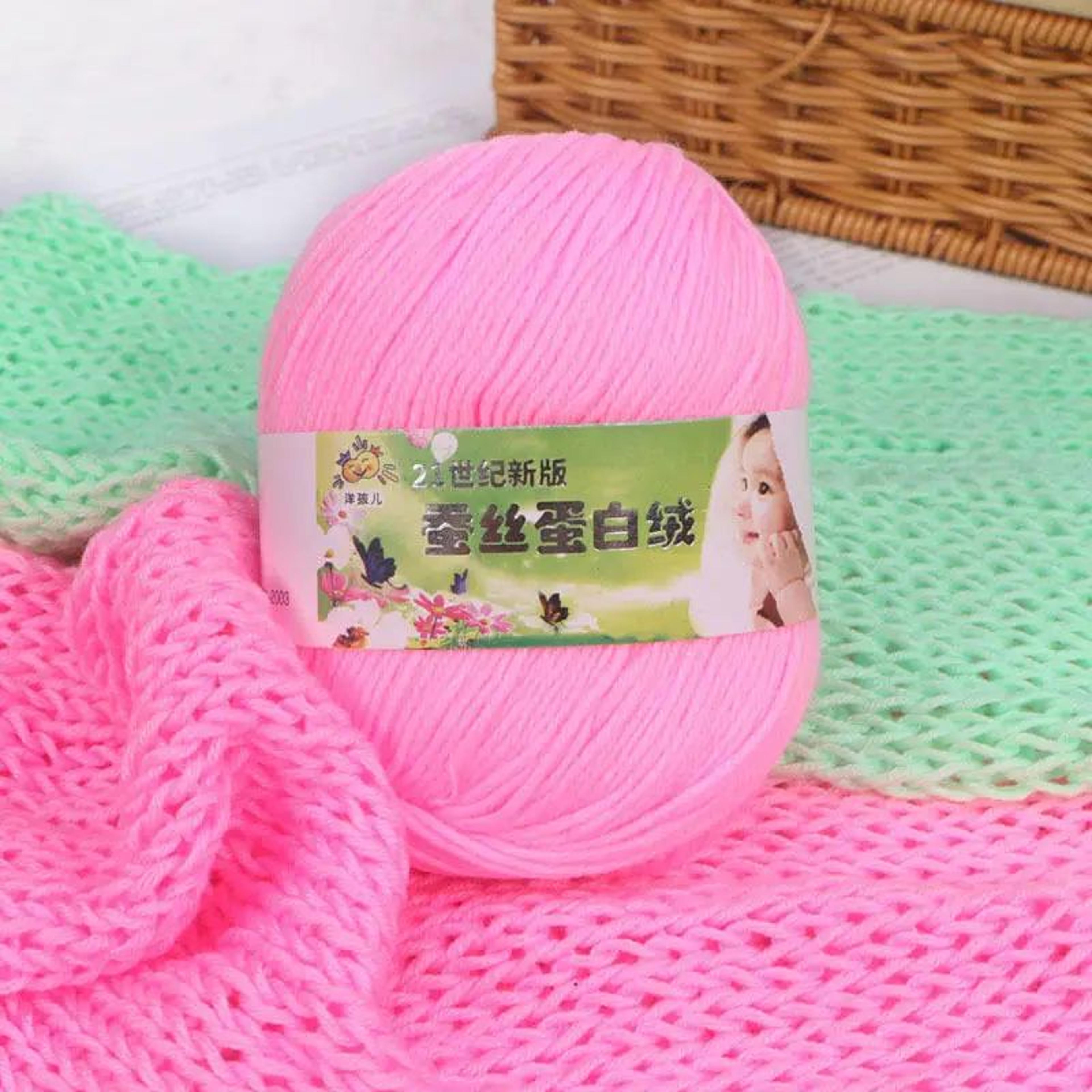 silk cotton yarn set for knitting and crochet 3 pack