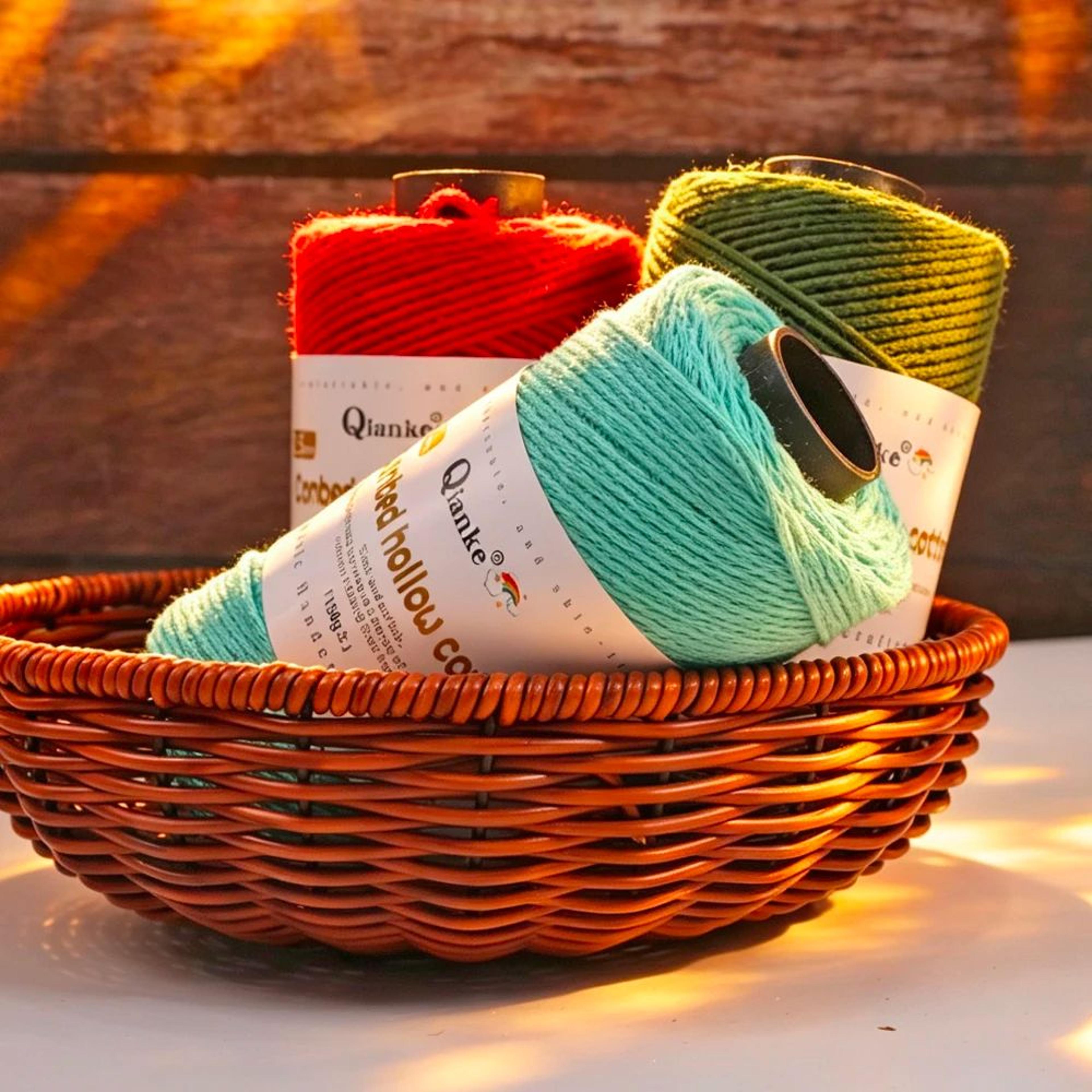 pure cotton hollow yarn for knitting and crochet