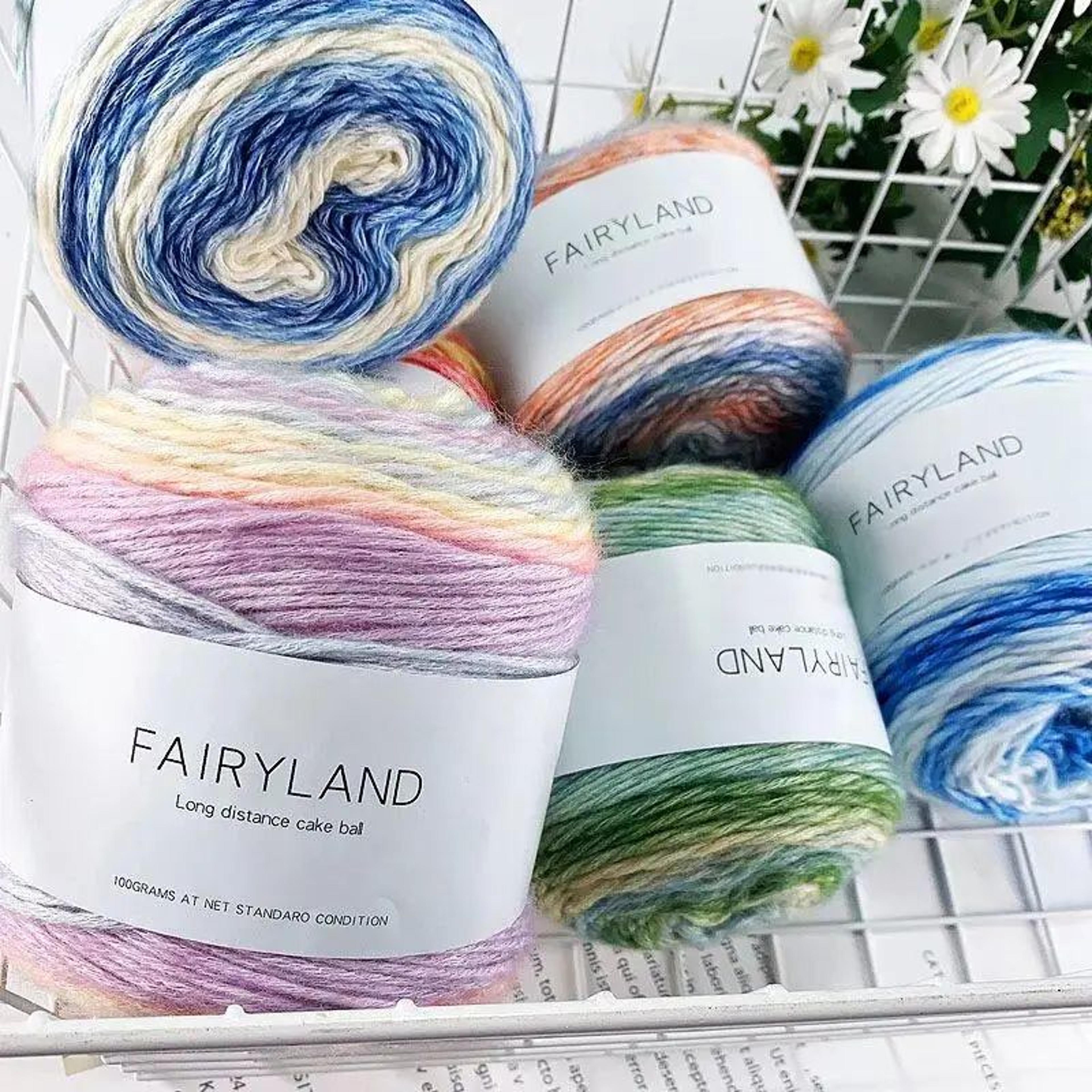 rainbow gradient cake yarn set for knitting and crochet