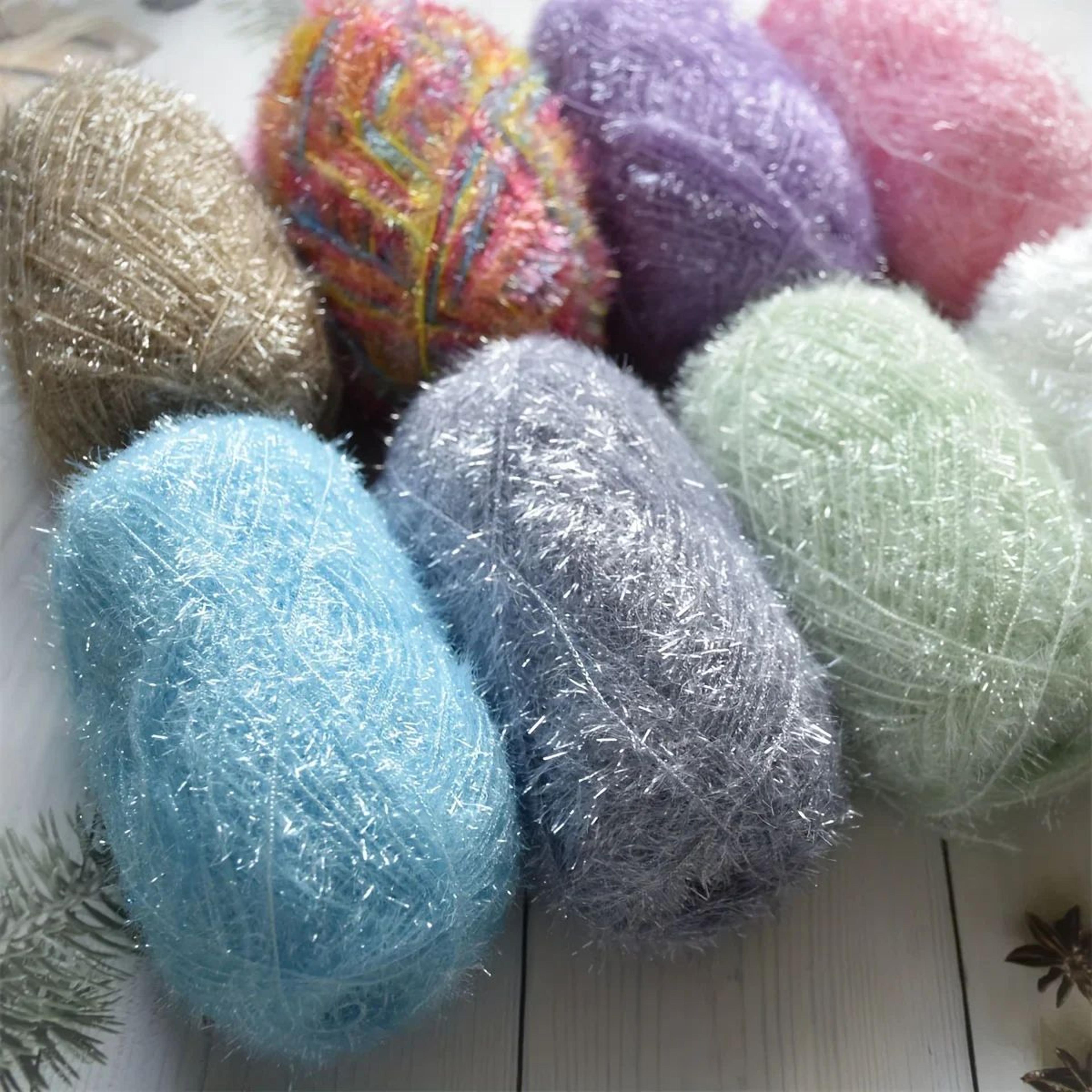 colorful eyelash yarn set 4 piece fuzzy knitting yarn for crochet and diy crafts