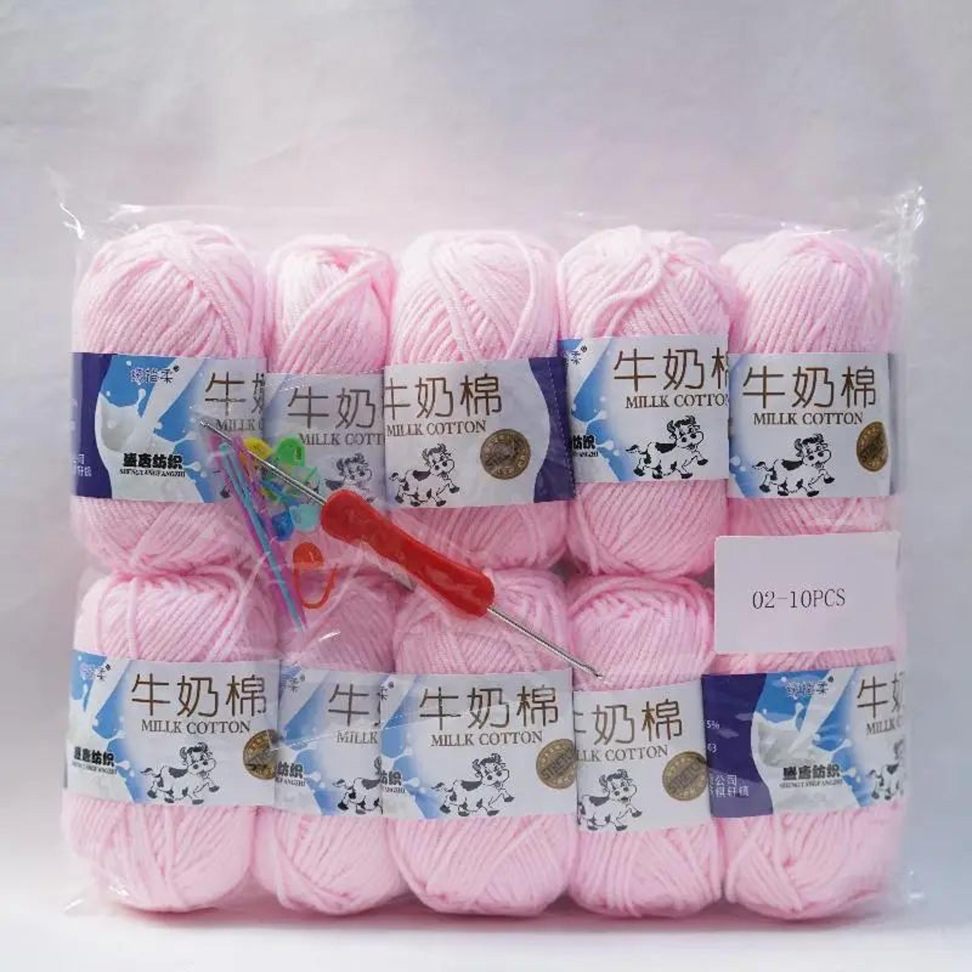 milk cotton yarn set 10 piece 5 strand knitting yarn for crochet and diy crafts
