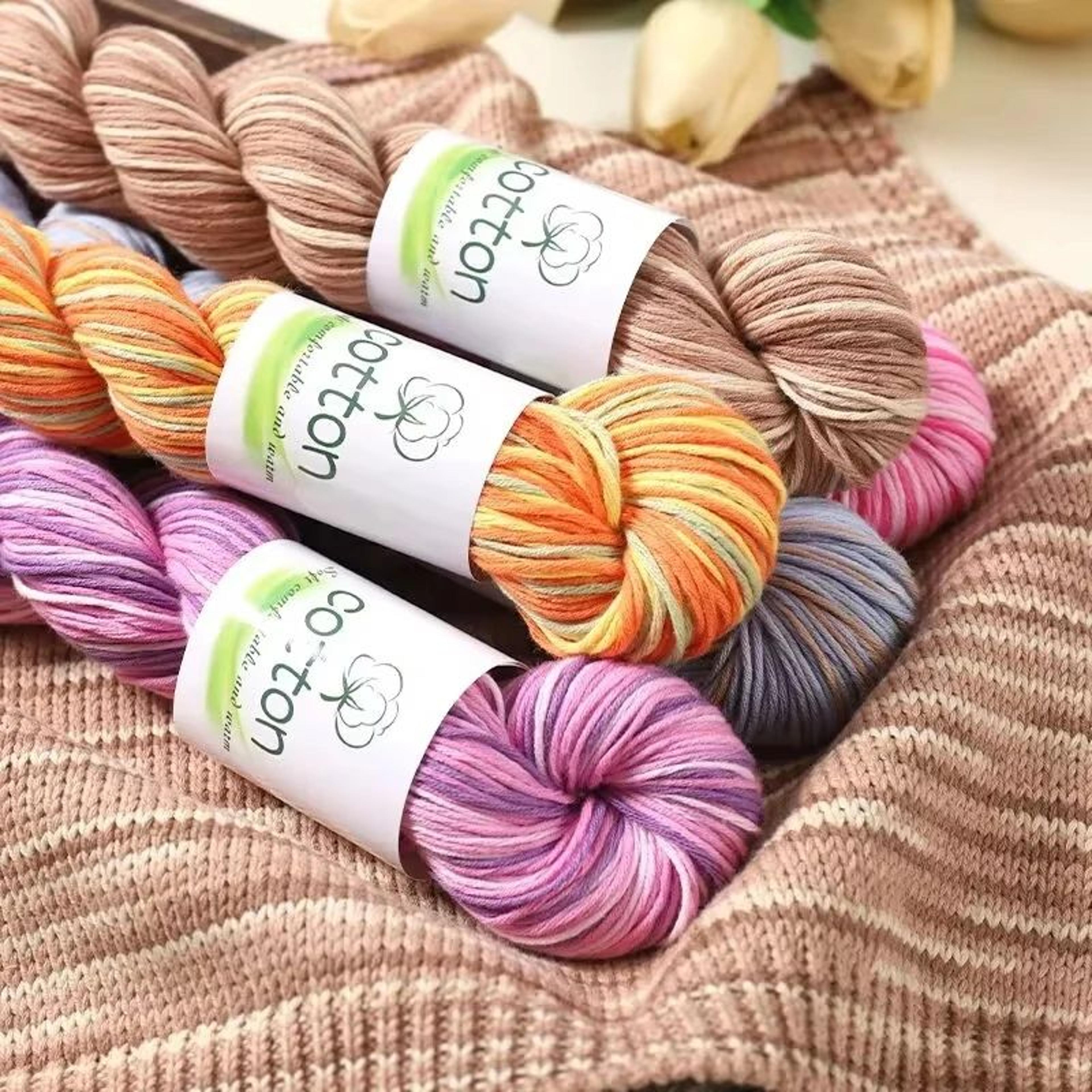 gradient cotton yarn hand dyed knitting yarn for crochet and diy crafts