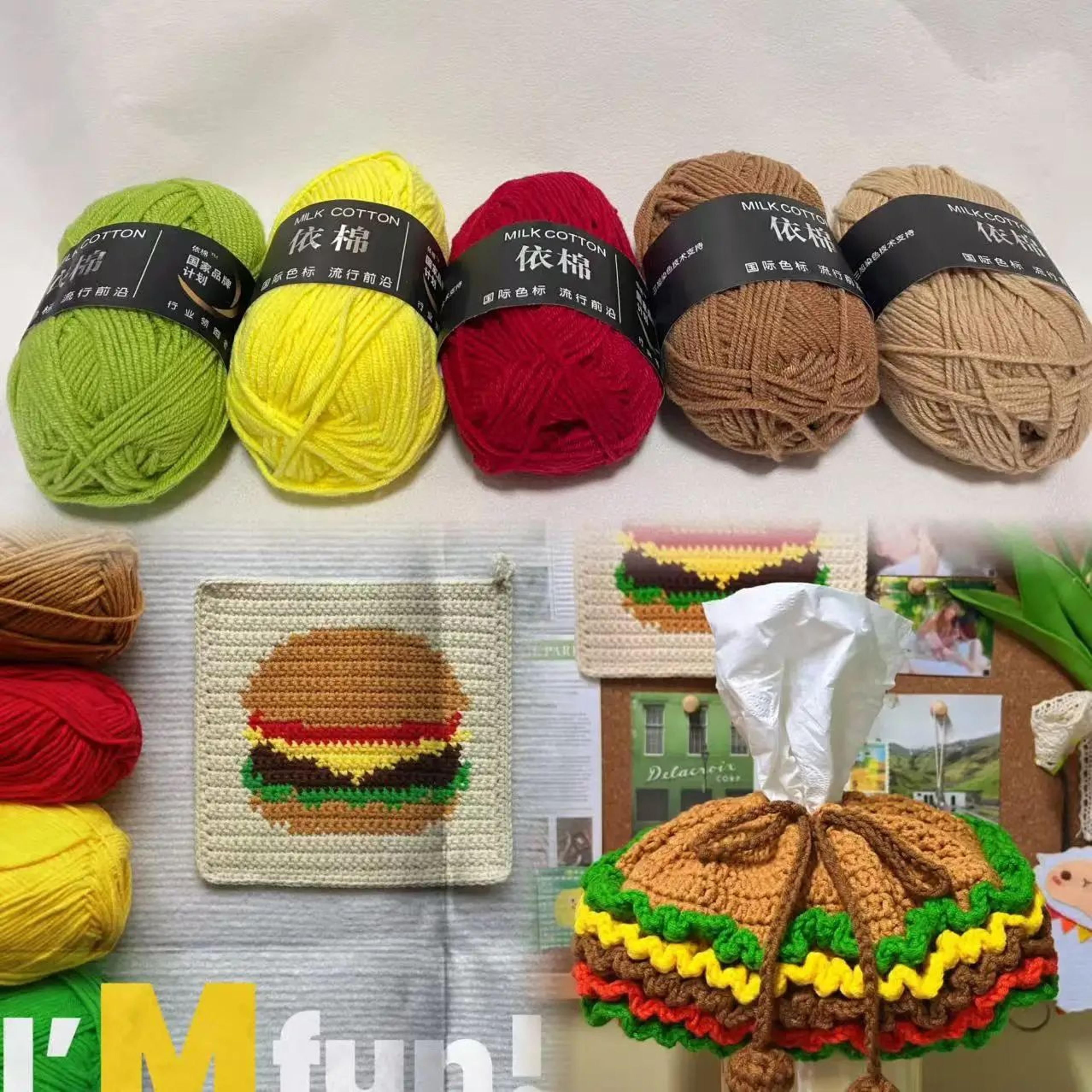 mixed color milk cotton yarn set 5 piece knitting yarn for crochet and diy crafts