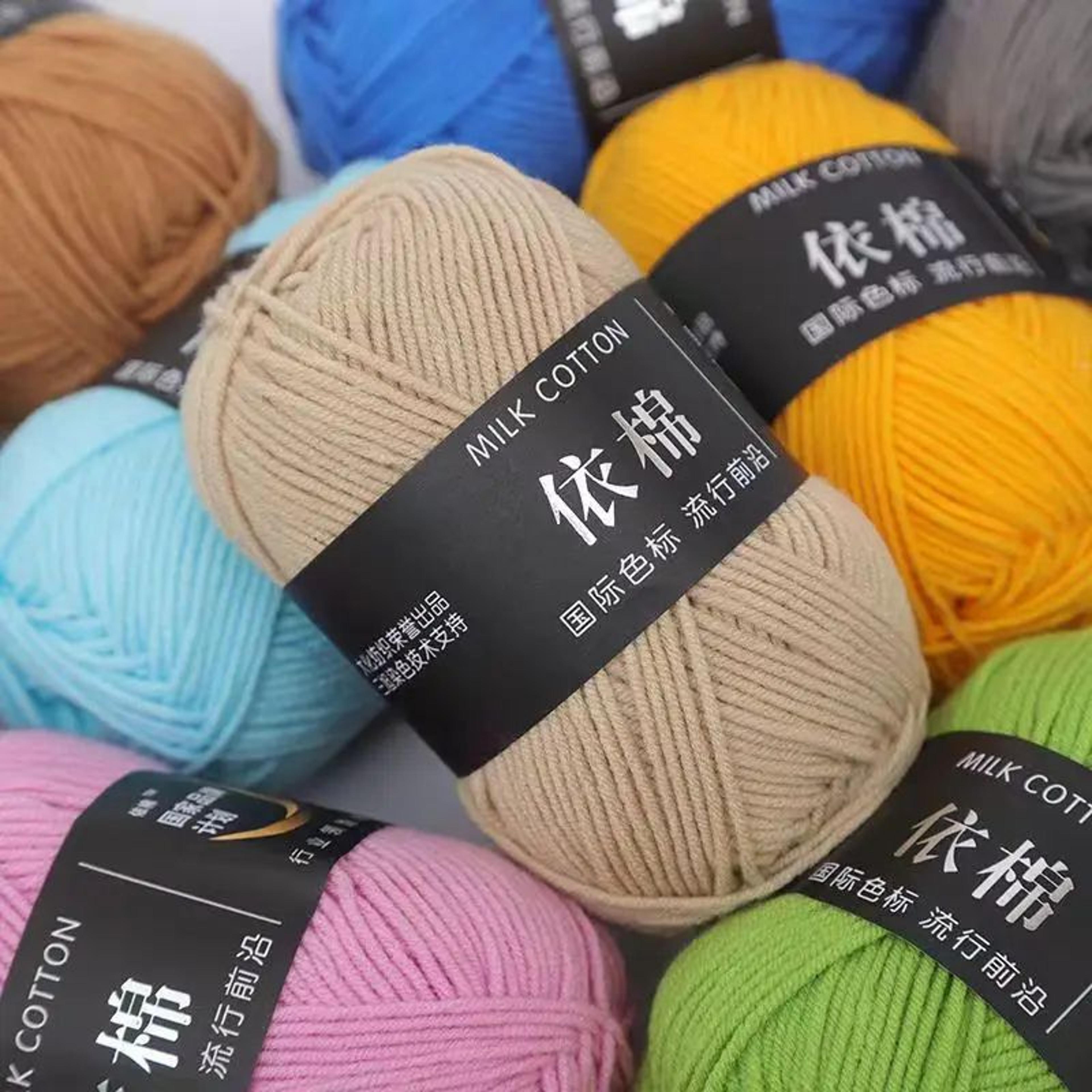 soft milk cotton yarn set for knitting and crochet