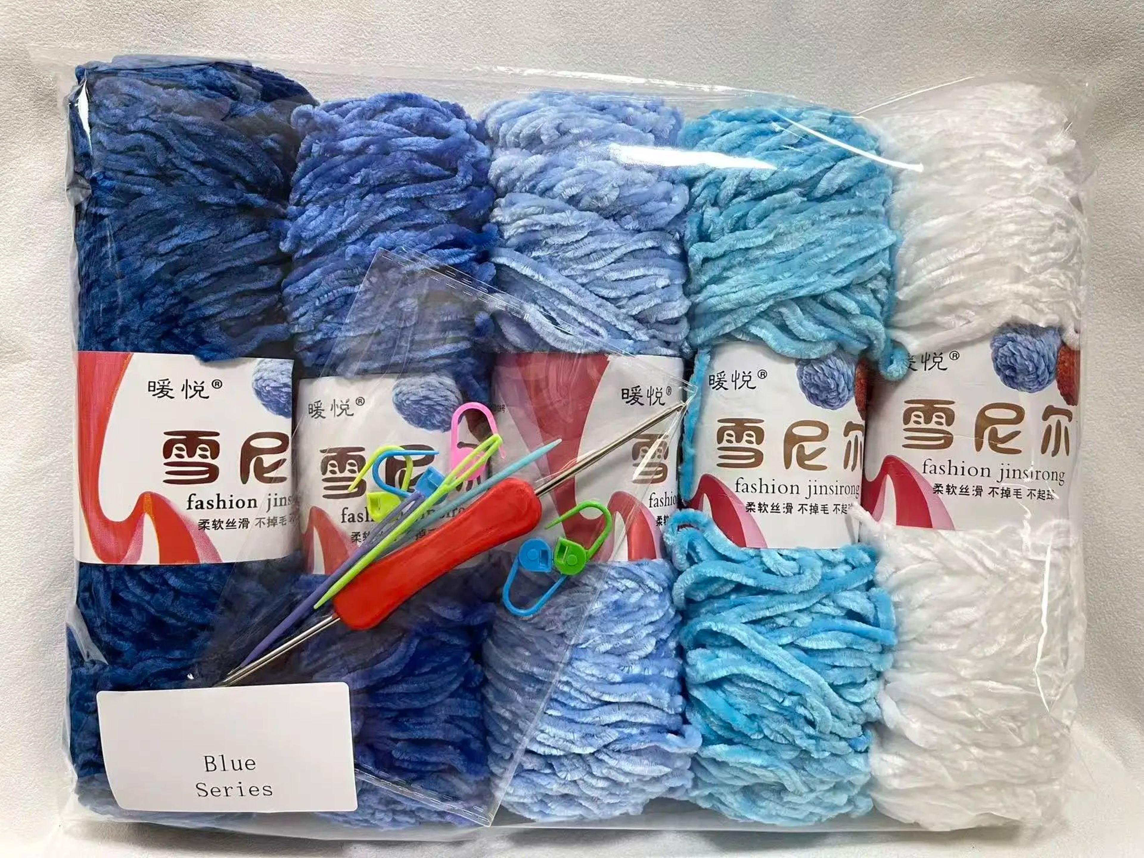 5 pack chenille velvet yarn for crochet and knitting