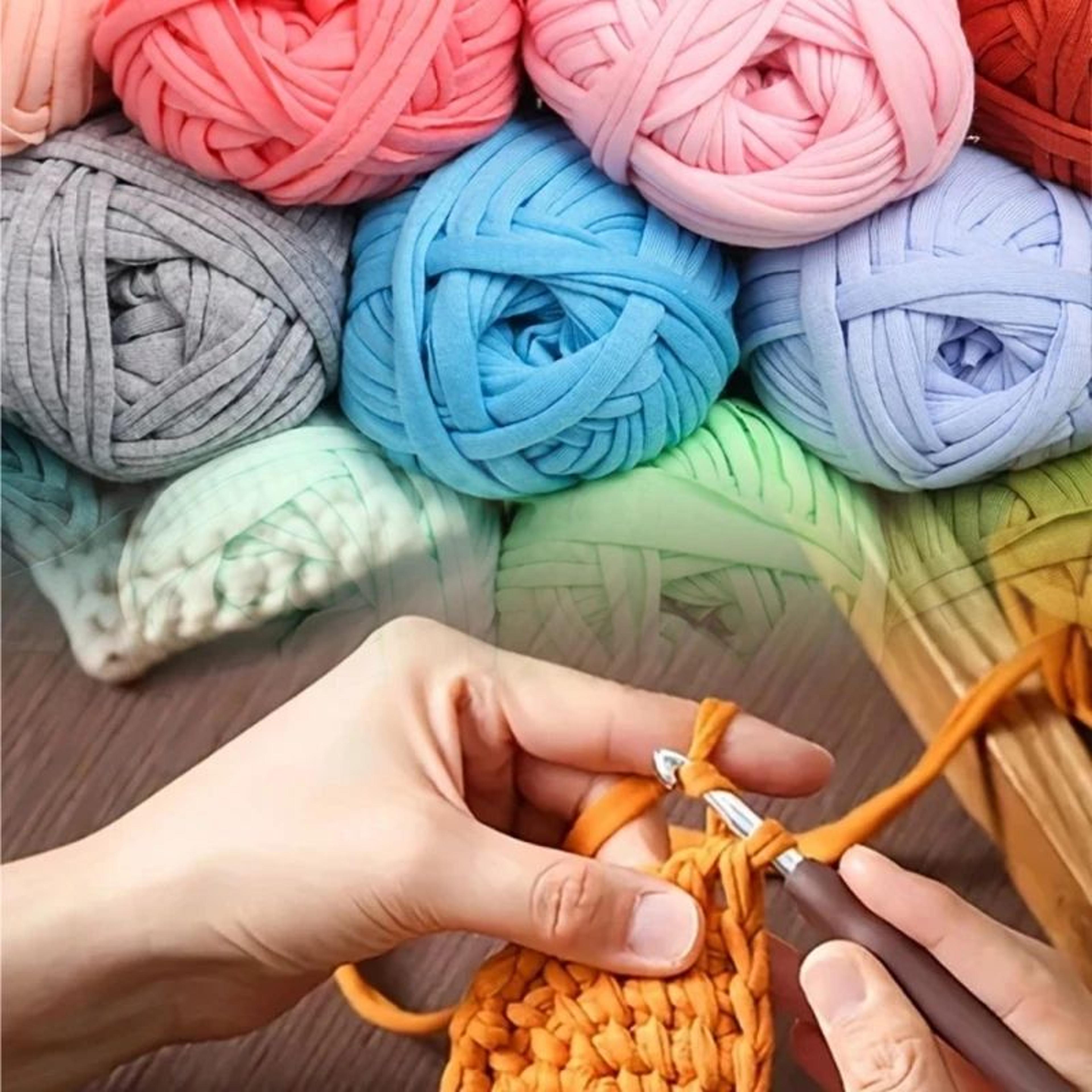 elastic t shirt yarn for crochet bags and baskets