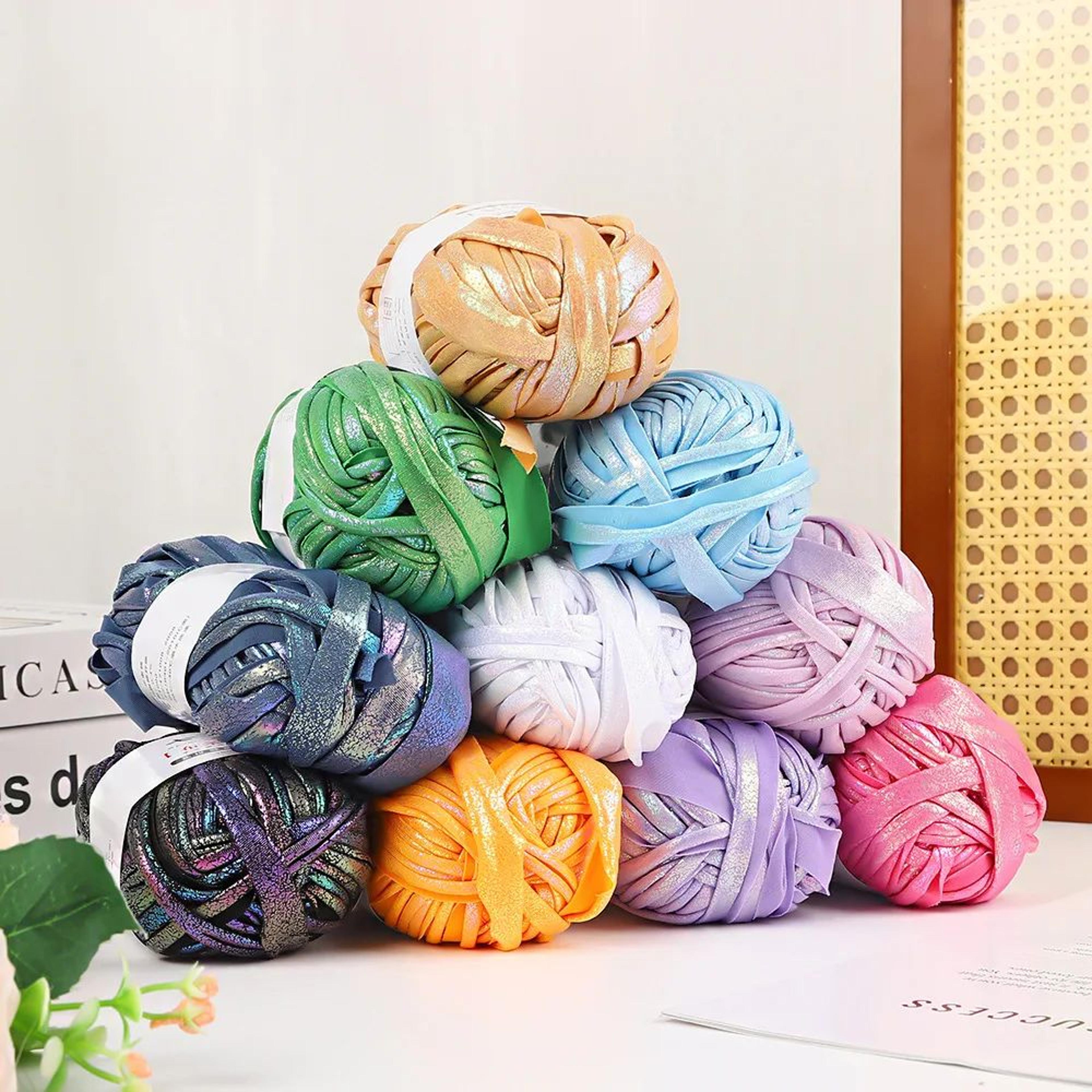 metallic crochet yarn for bags and diy crafts