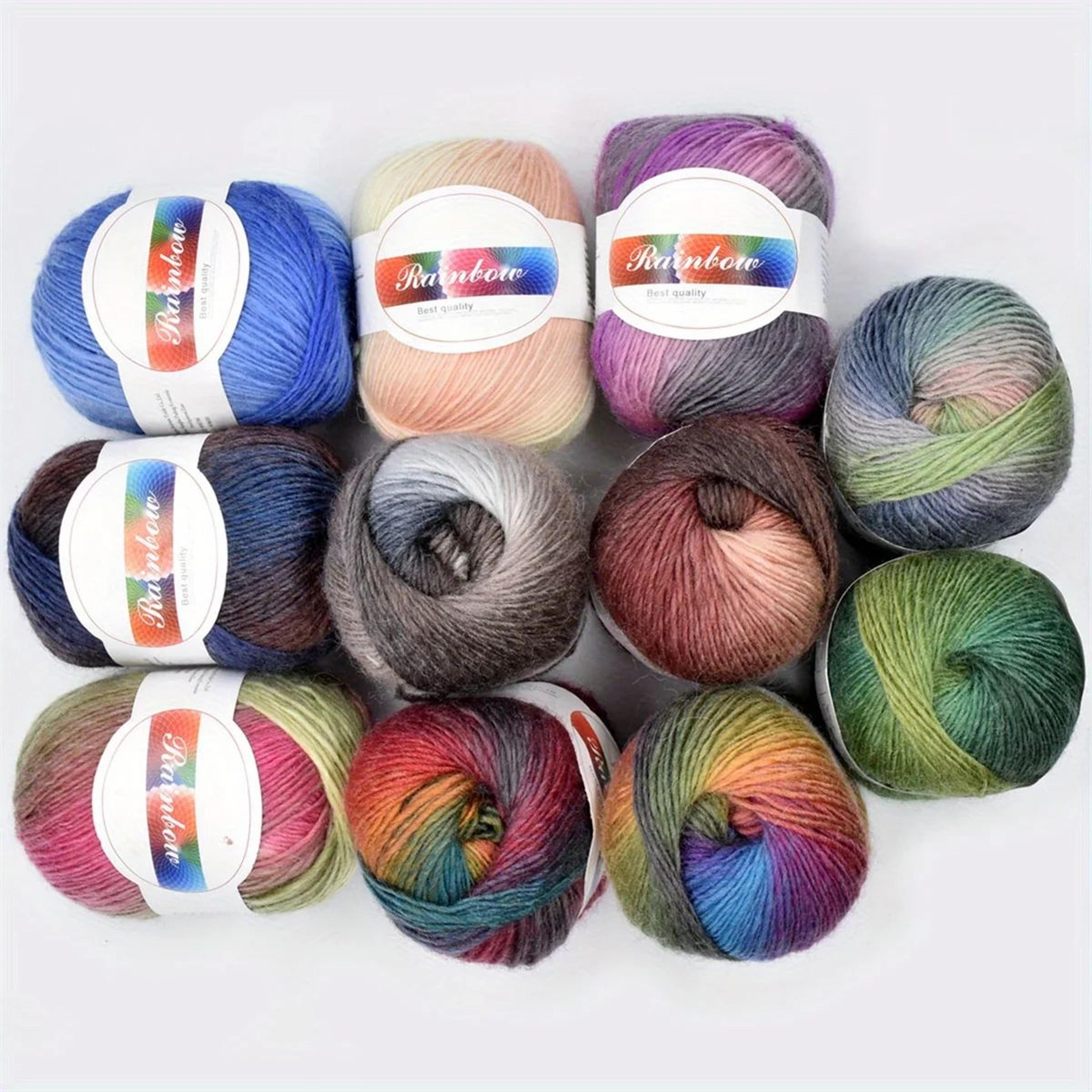 5 pack rainbow wool yarn for crochet and knitting