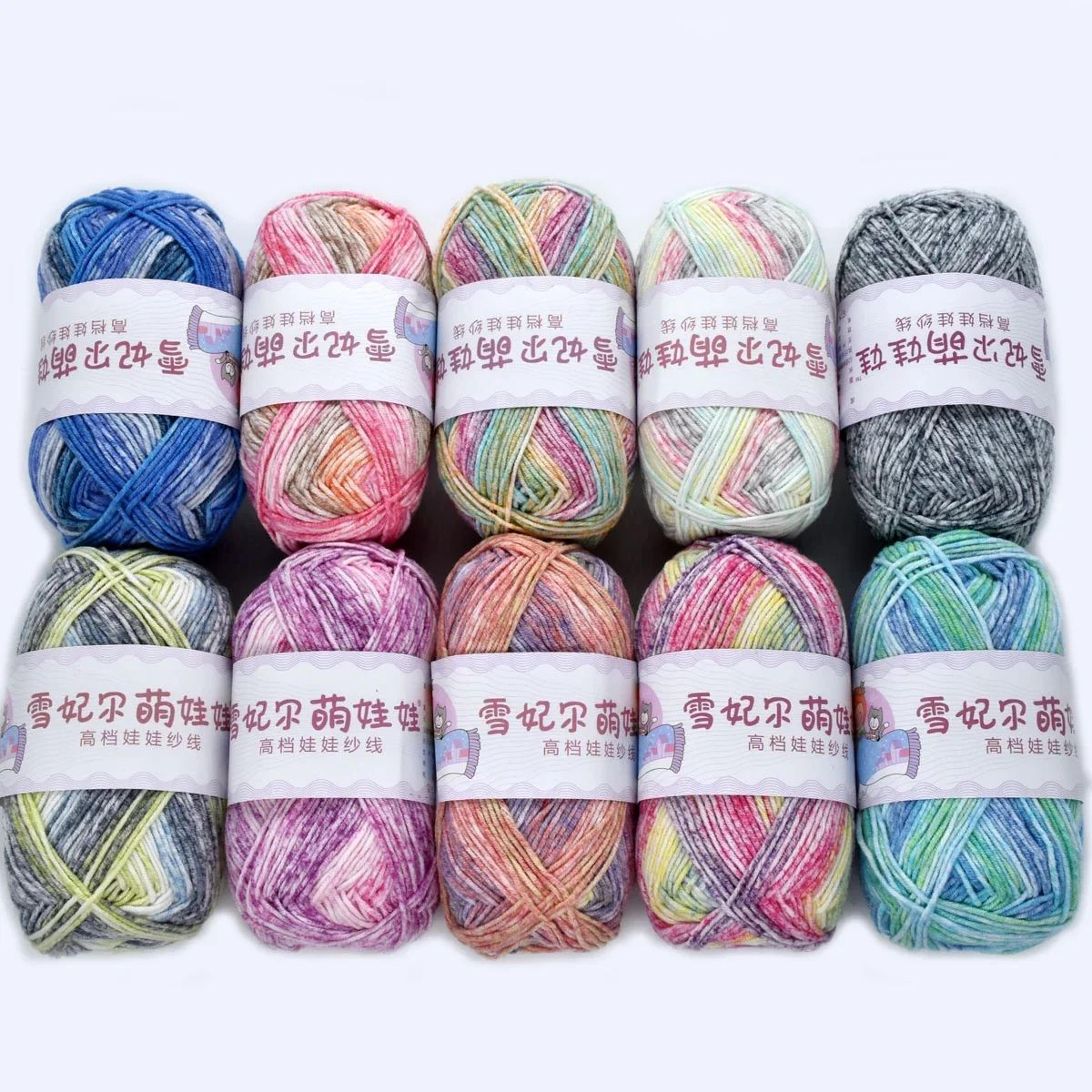 5 pack rainbow milk cotton yarn for crochet and knitting