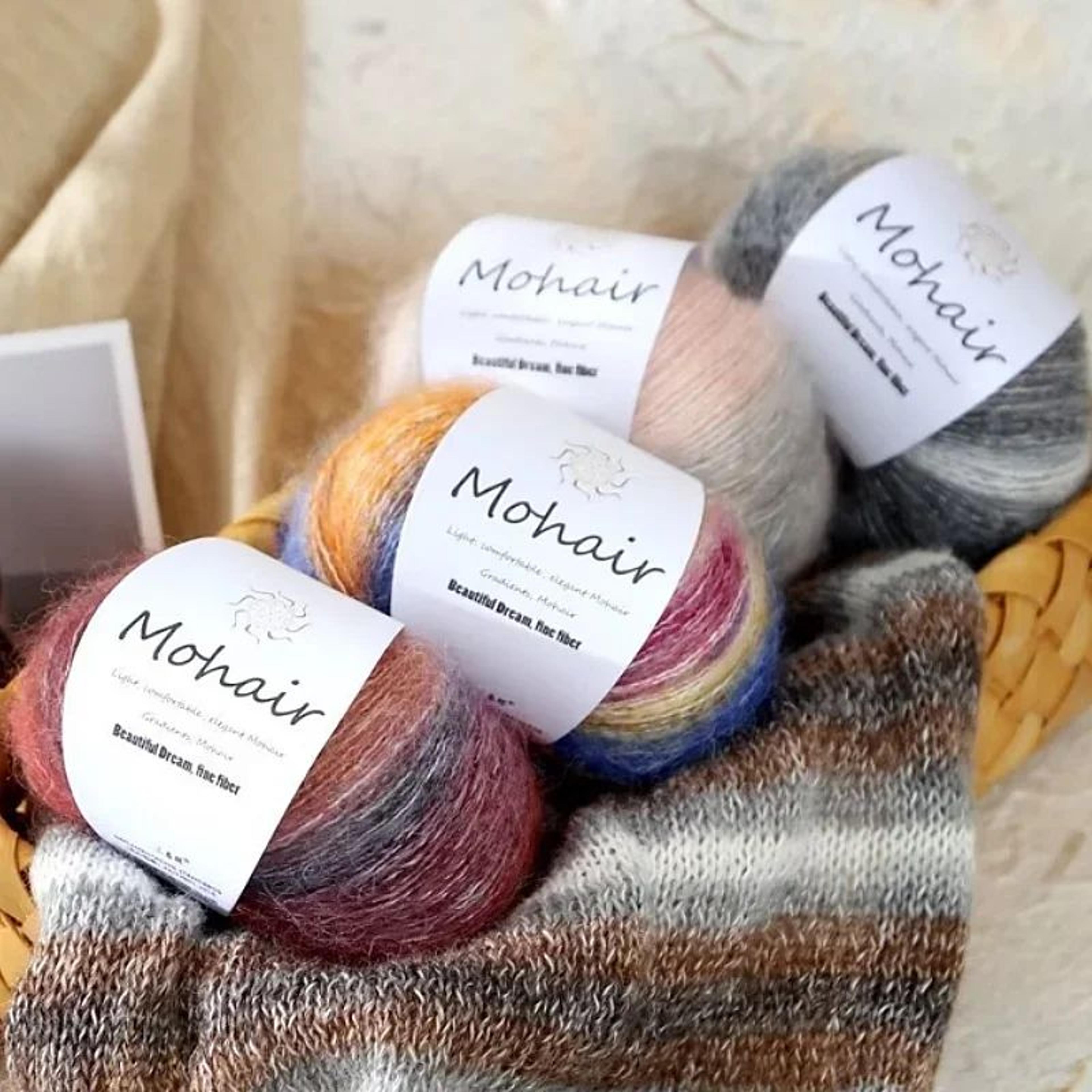 gradient mohair cotton yarn for crochet and knitting
