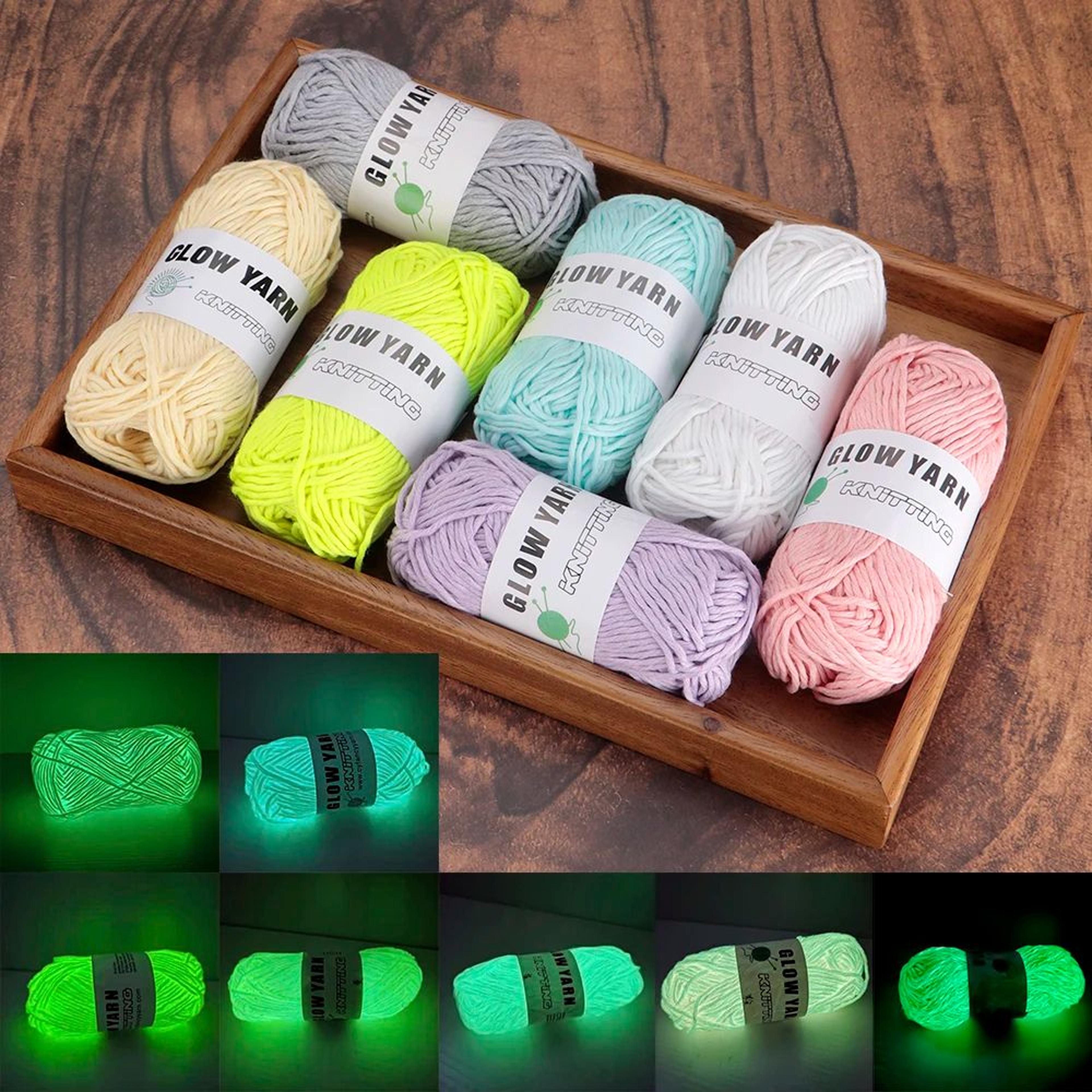 7 pack glow in the dark yarn for crochet and knitting