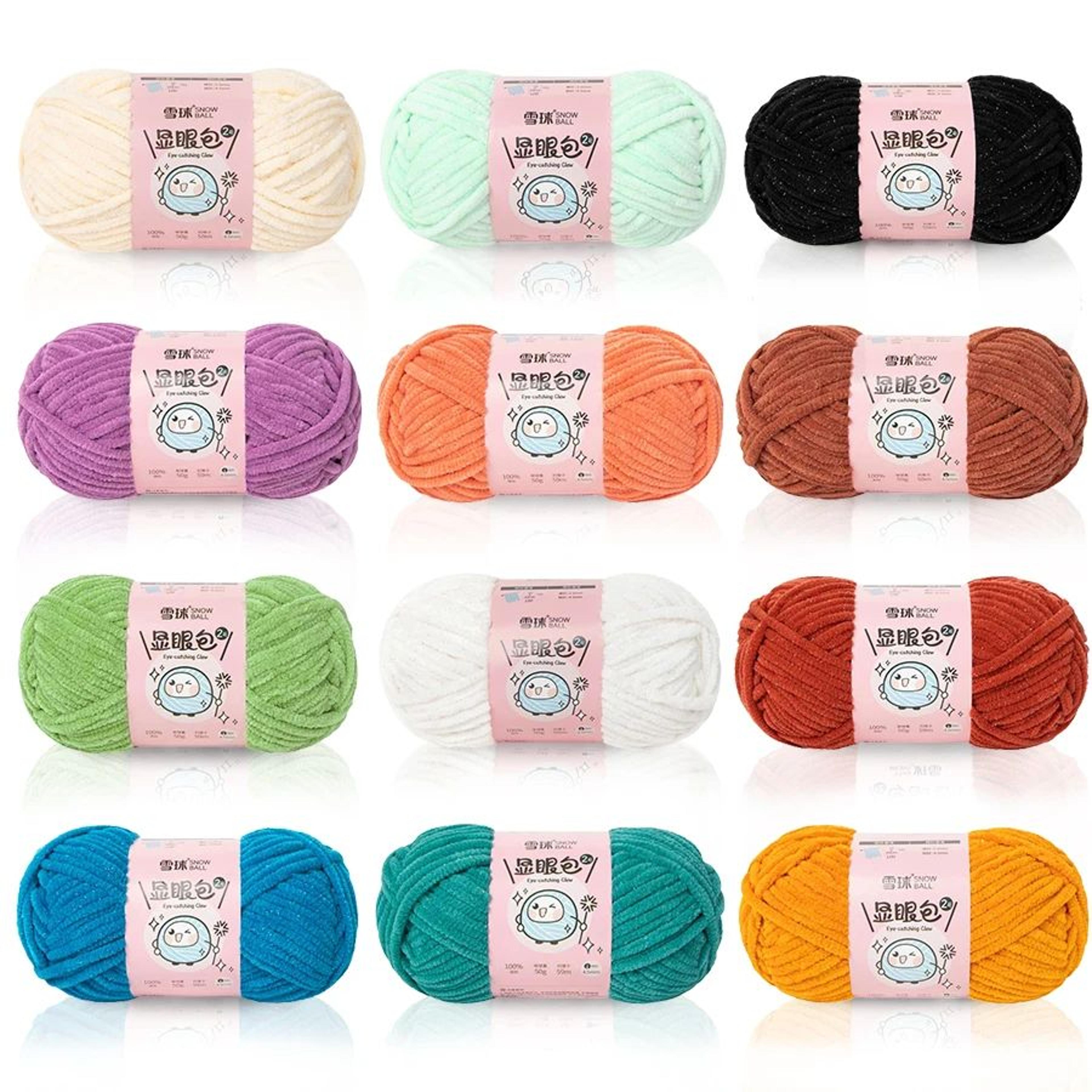 shiny chenille yarn for crochet and knitting projects