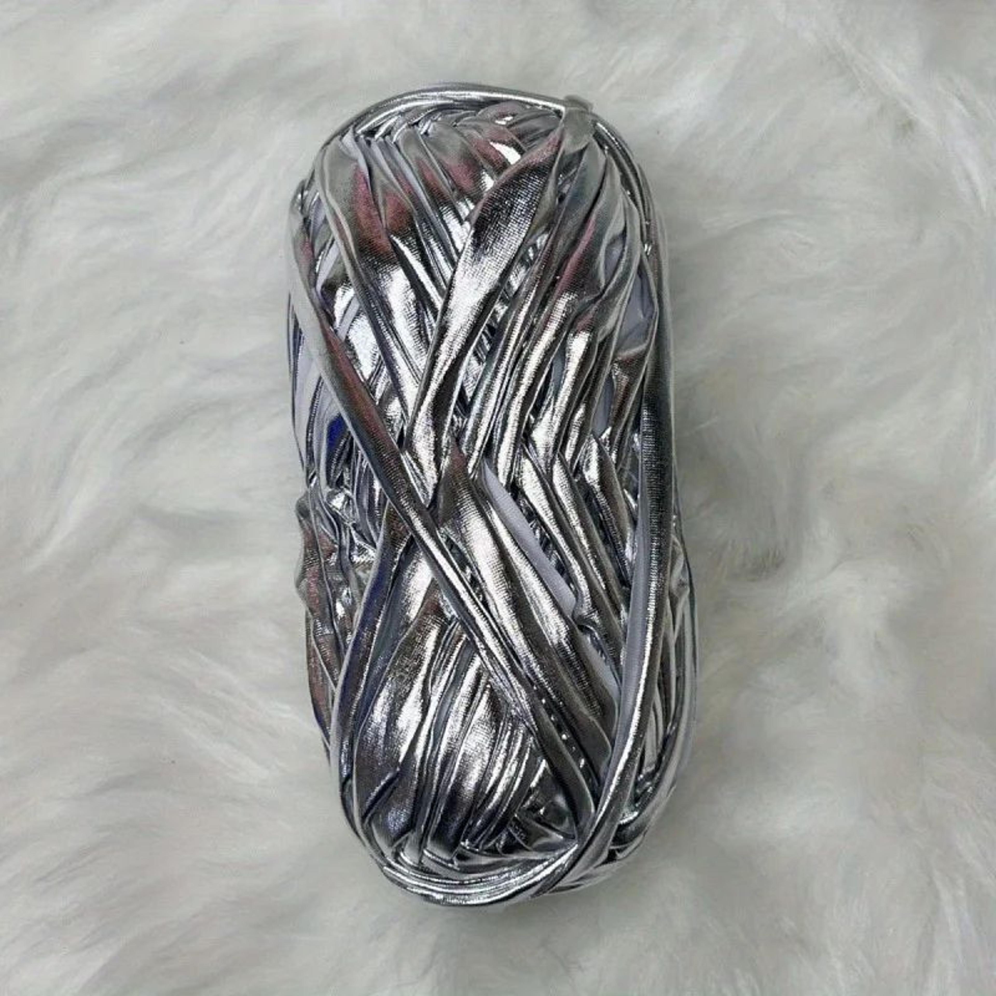 metallic faux leather yarn set 14.1 oz for crochet and knitting