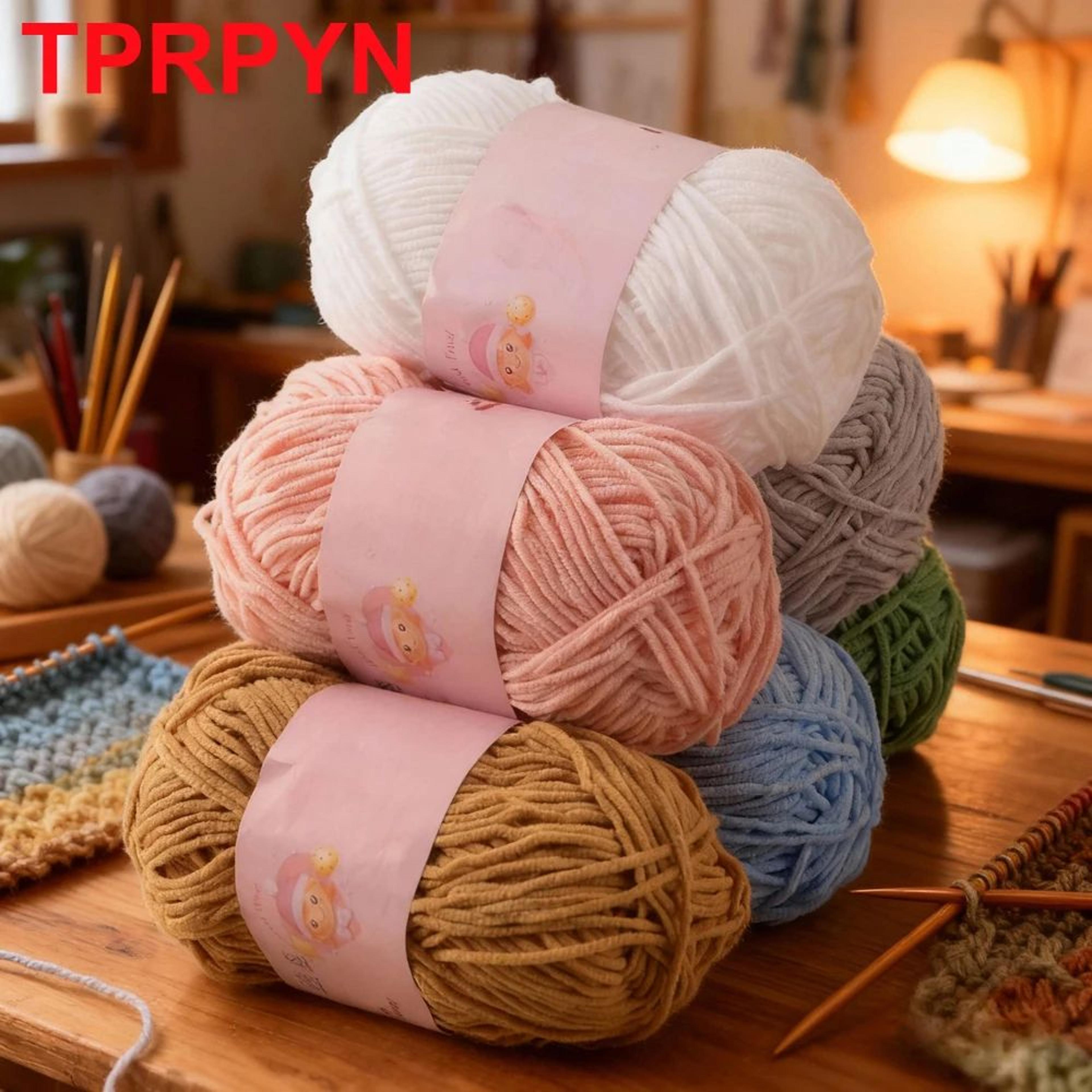 soft chenille velvet yarn 1.4 oz for knitting and crochet