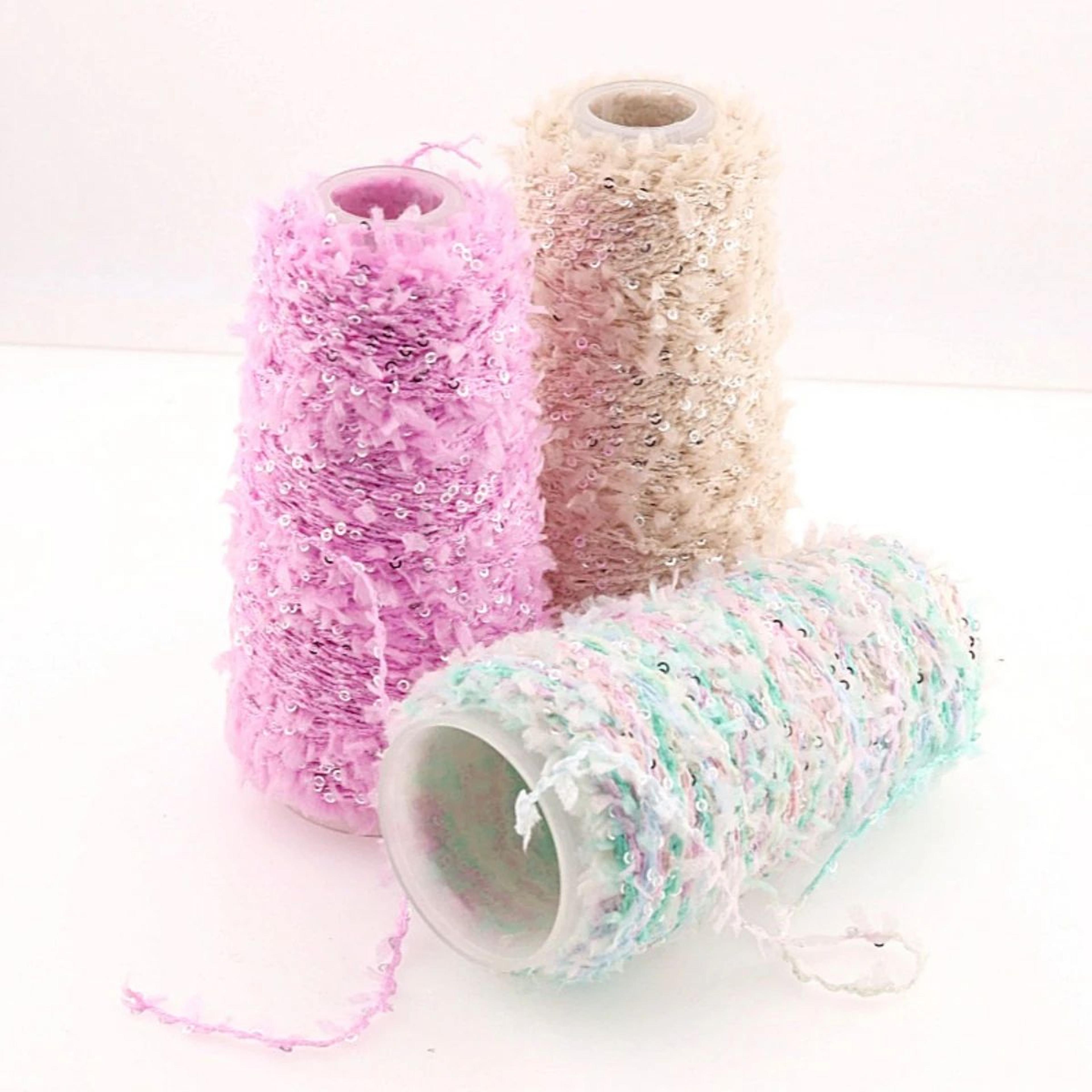 silk sequin fancy yarn 1.8 oz for knitting and crochet