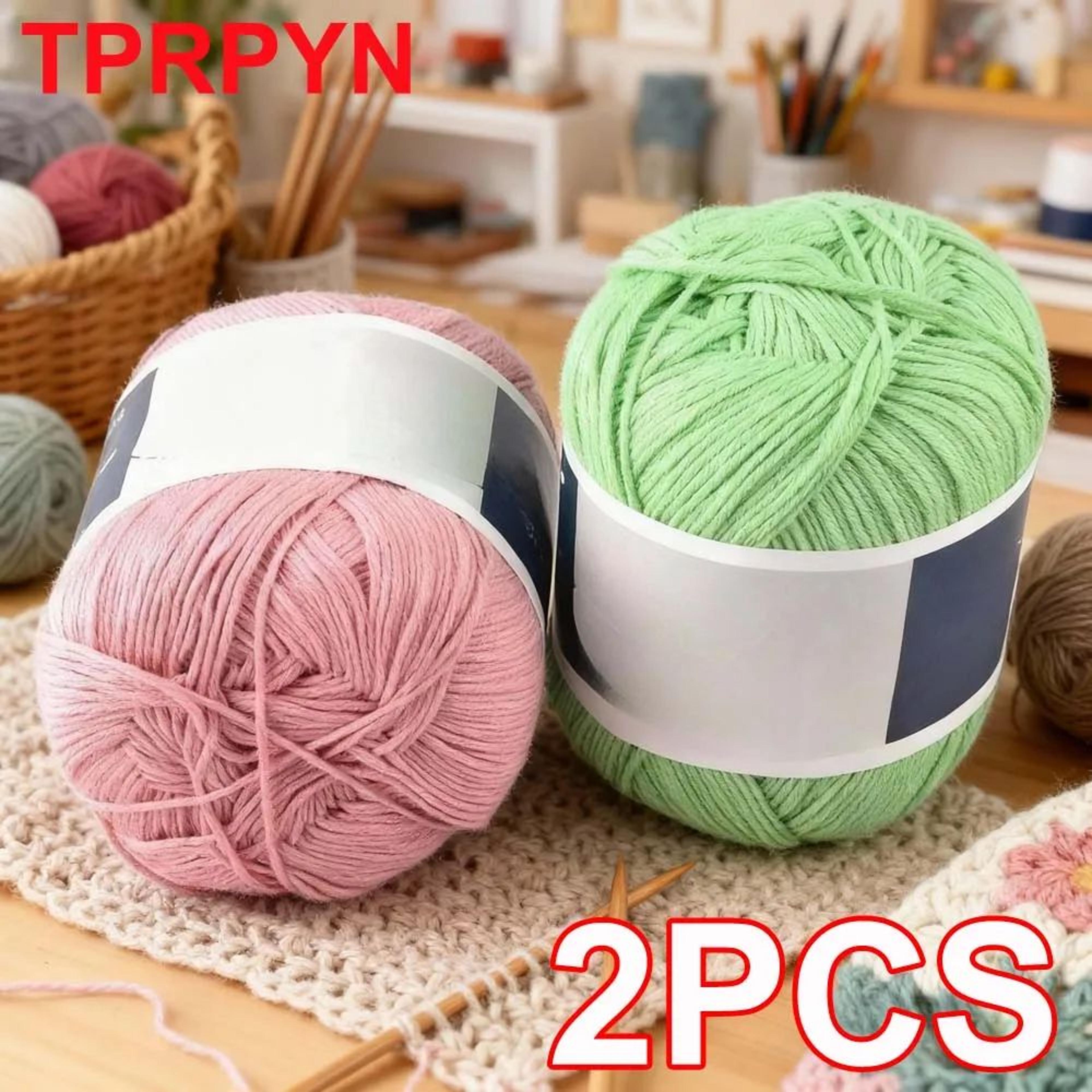 2 piece cotton yarn set for knitting and crochet
