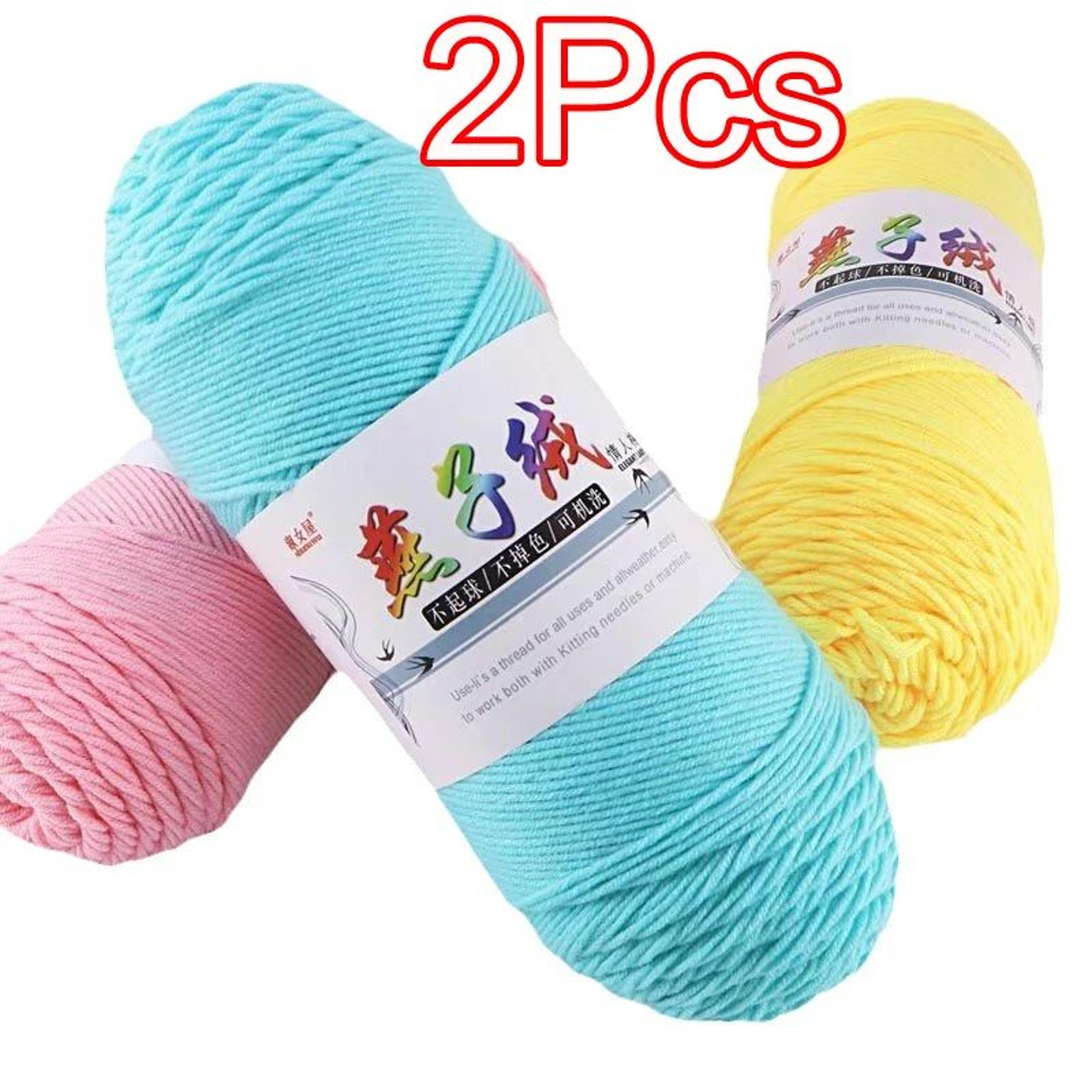 2 piece super soft milk cotton yarn set for knitting and crochet