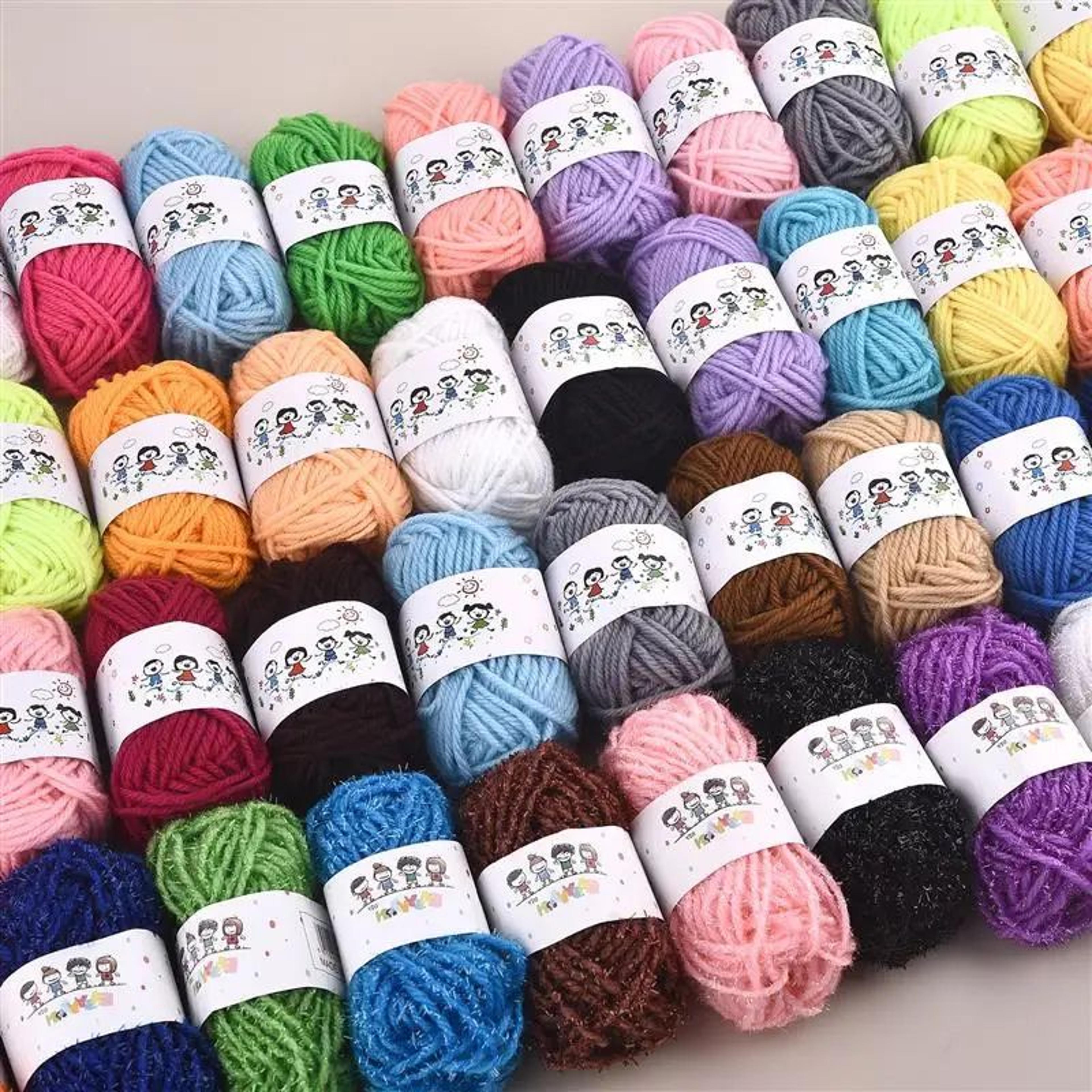 12 piece colorful yarn set for knitting and crochet