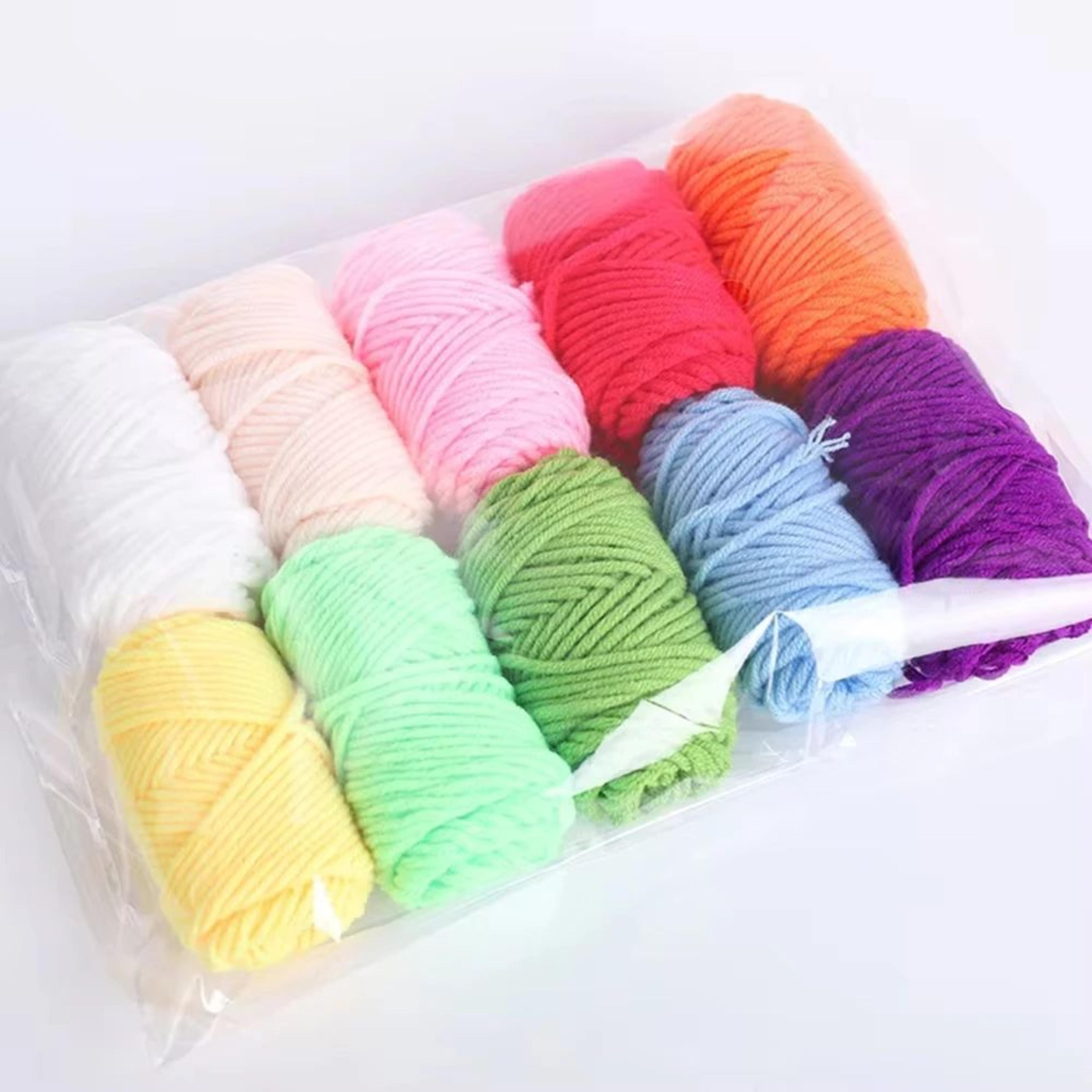 10 color wool yarn set for punch needle and diy crafts