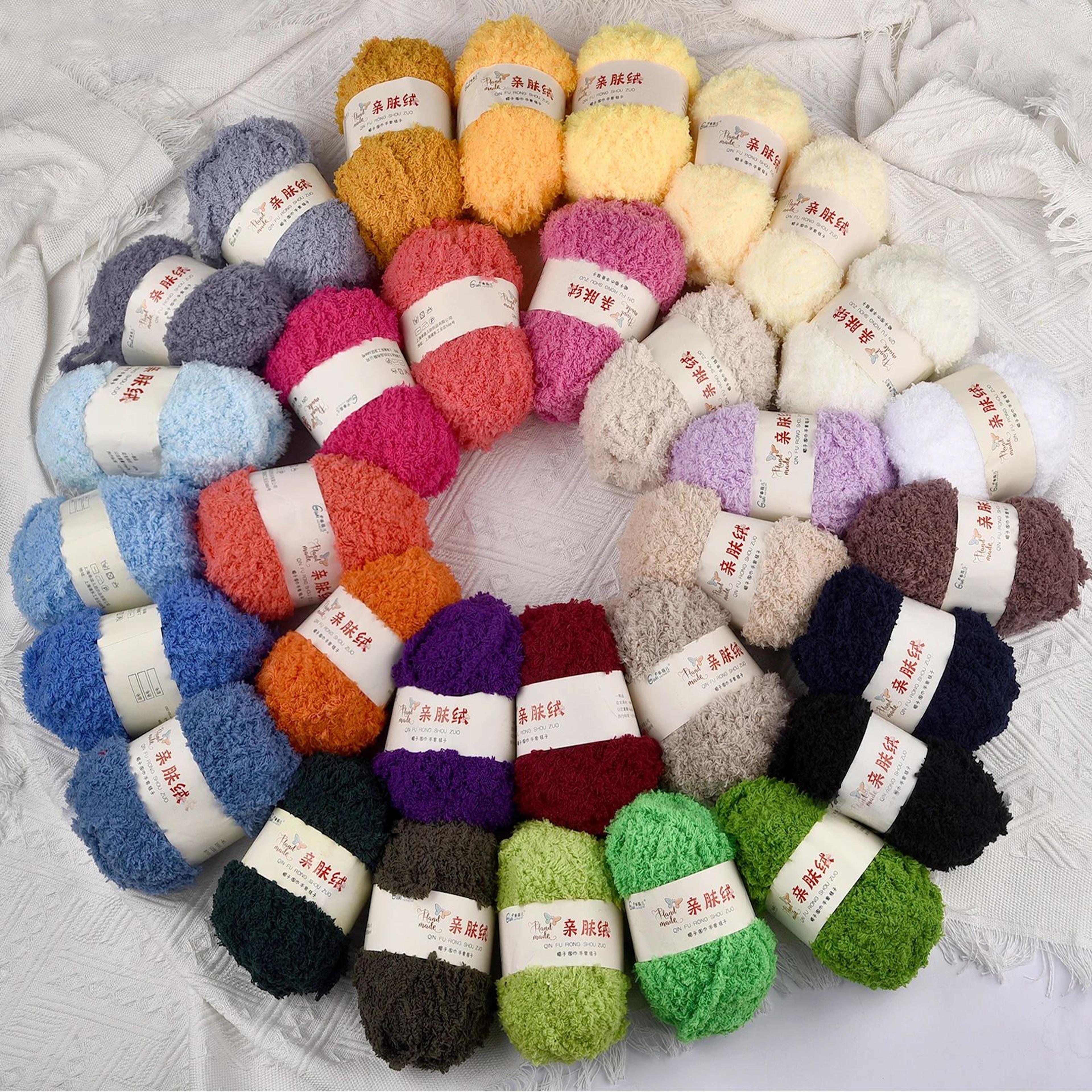 soft chenille coral velvet yarn 1.8 oz for knitting and crochet