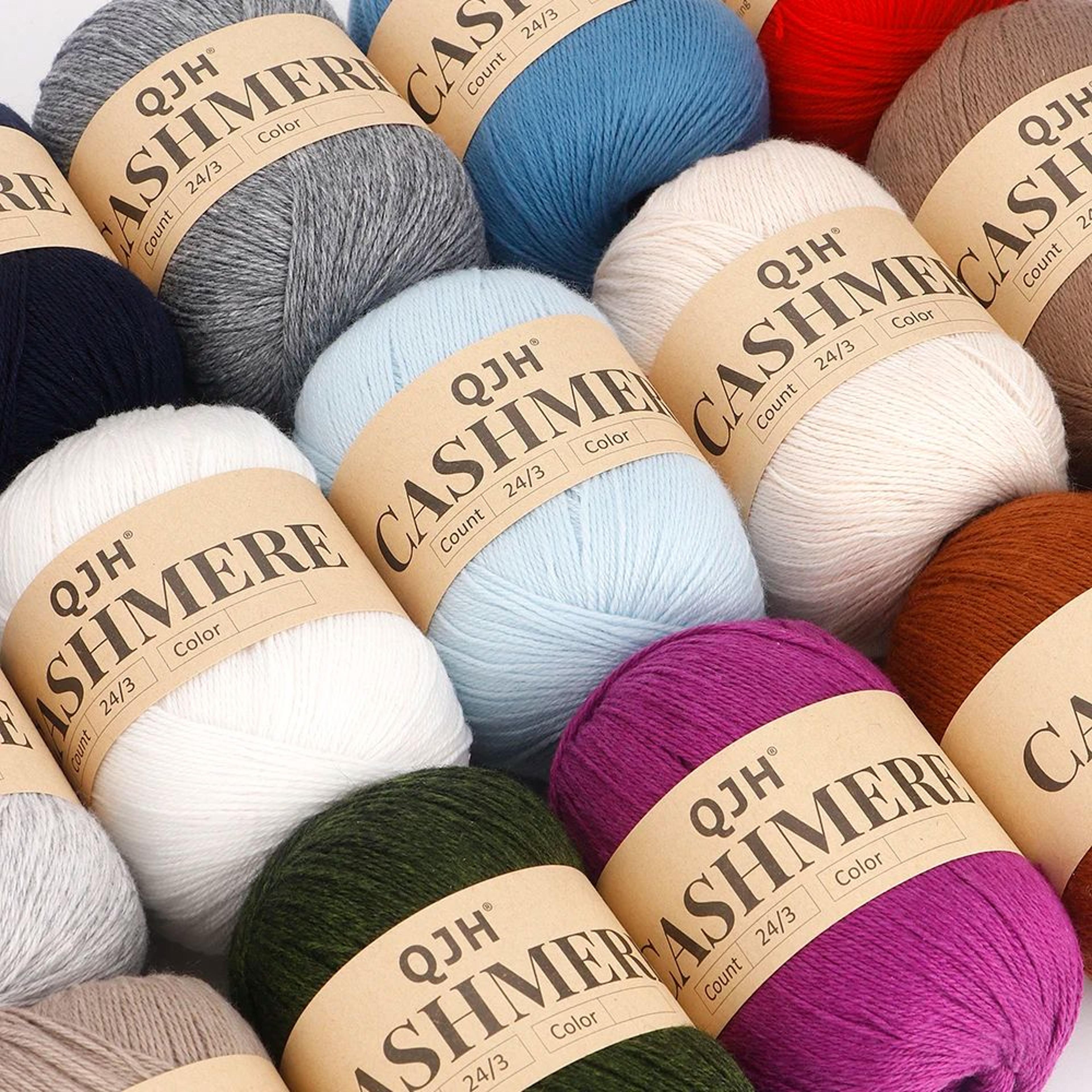 12 piece premium cashmere yarn set for knitting and crochet