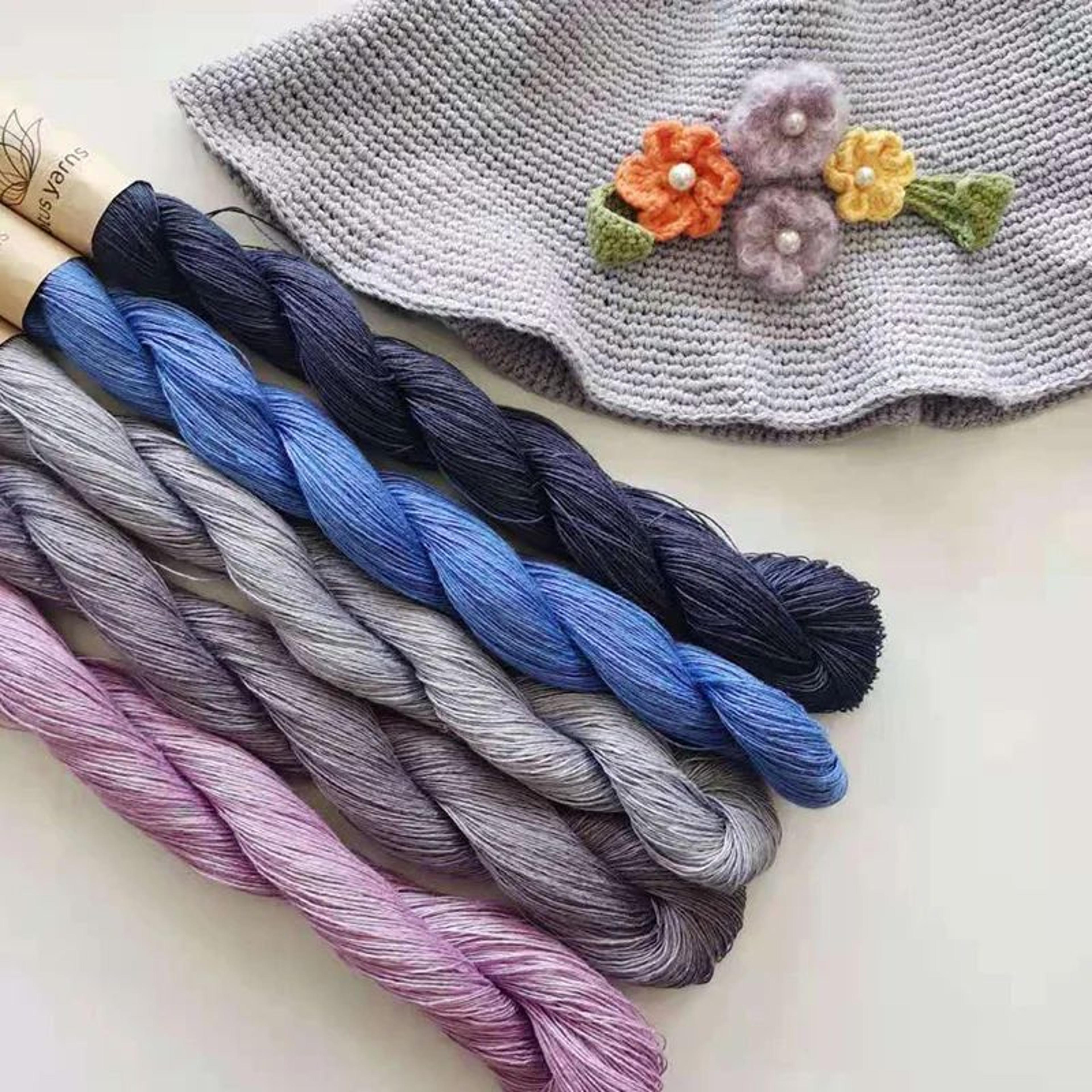 100 percent linen yarn 1.8 oz for knitting and crochet