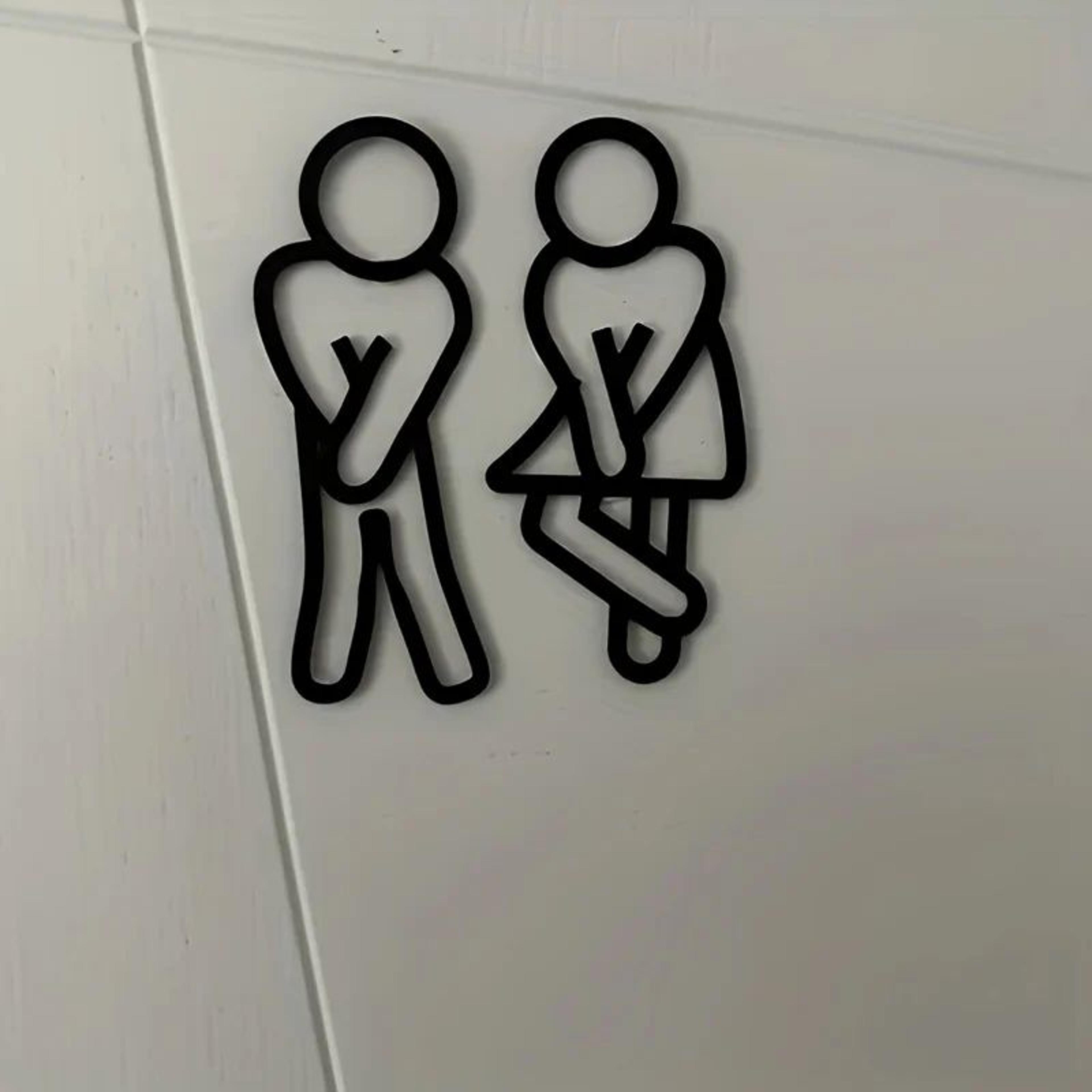 funny men women restroom door sign