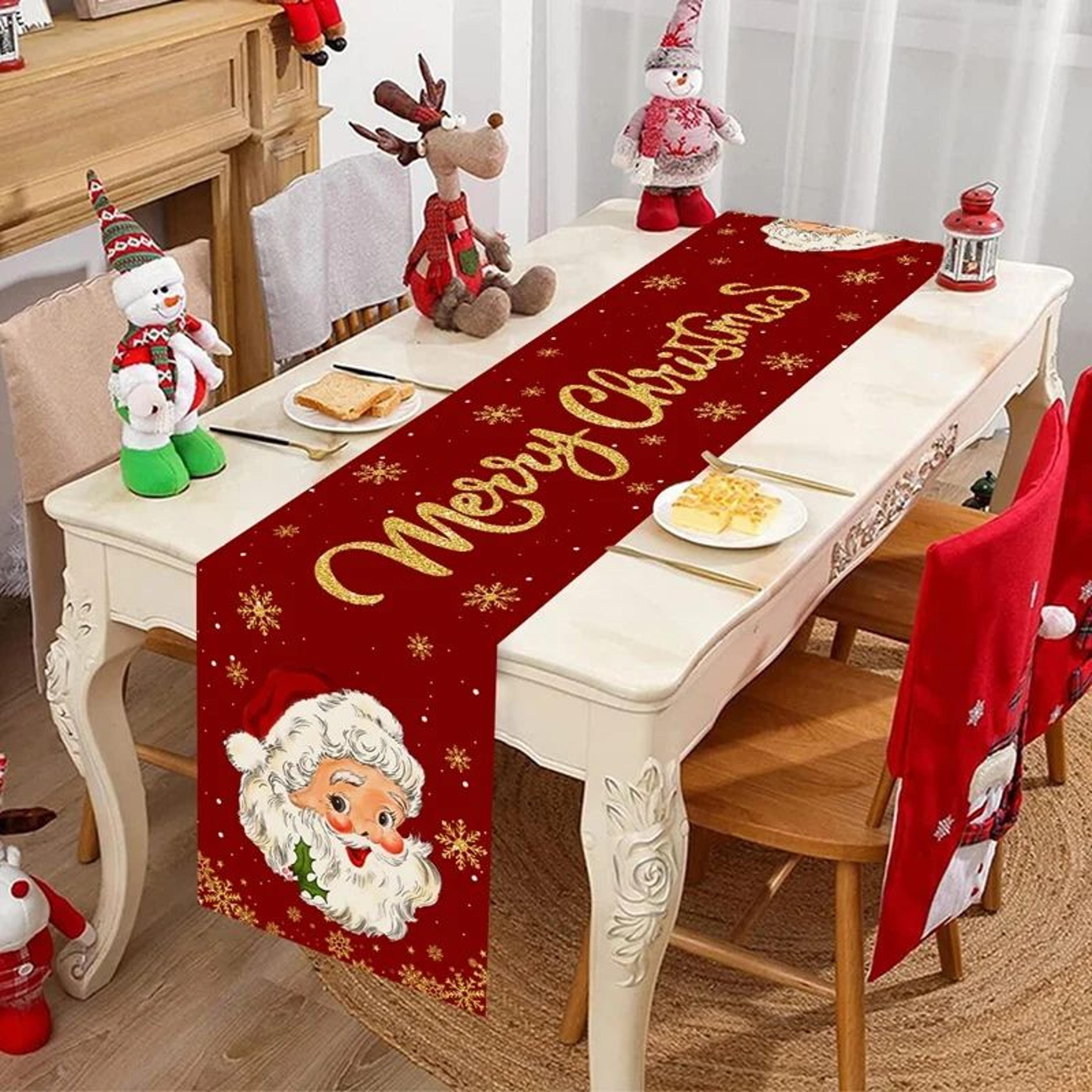 santa claus christmas table runner
