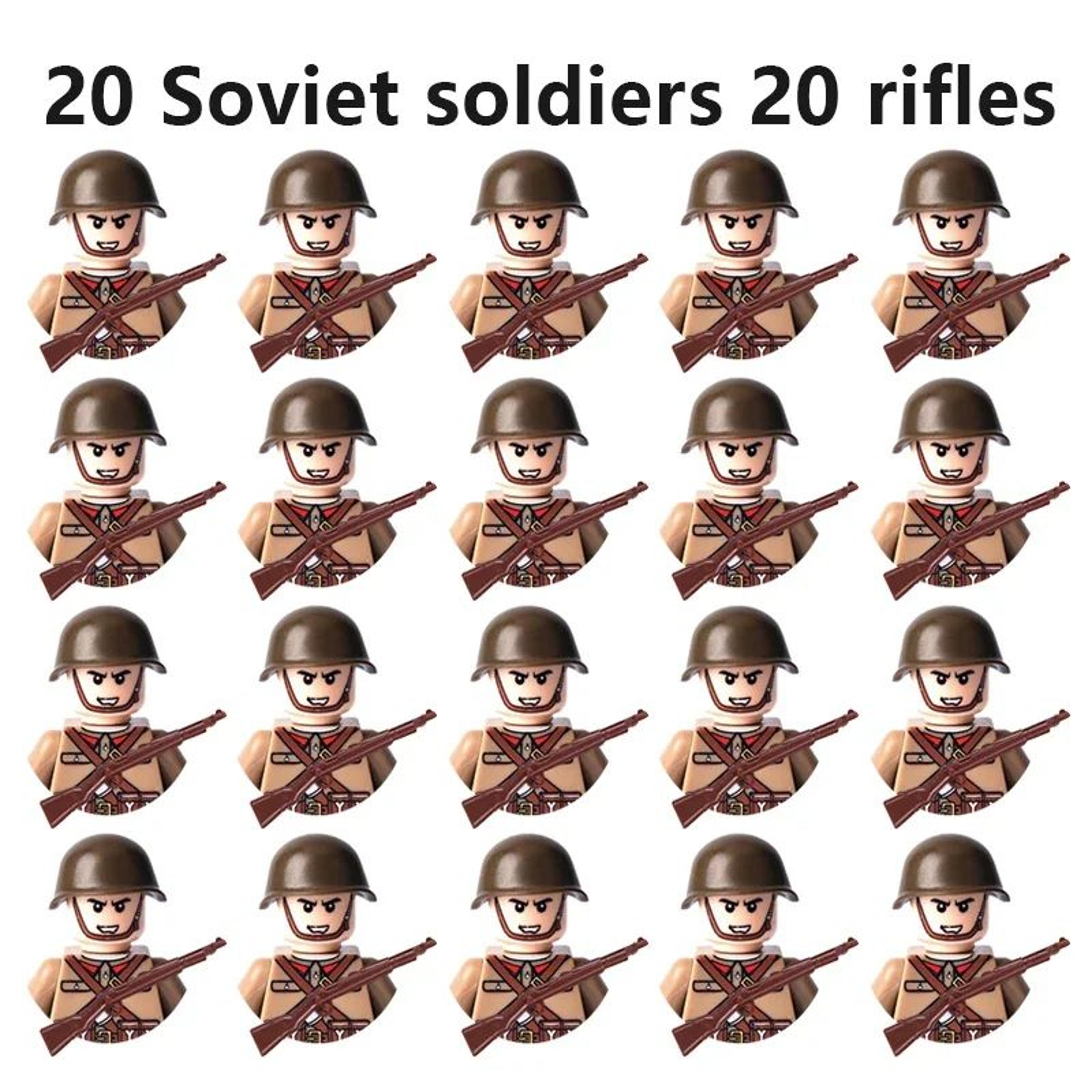 20 piece wwii military soldier building block figures