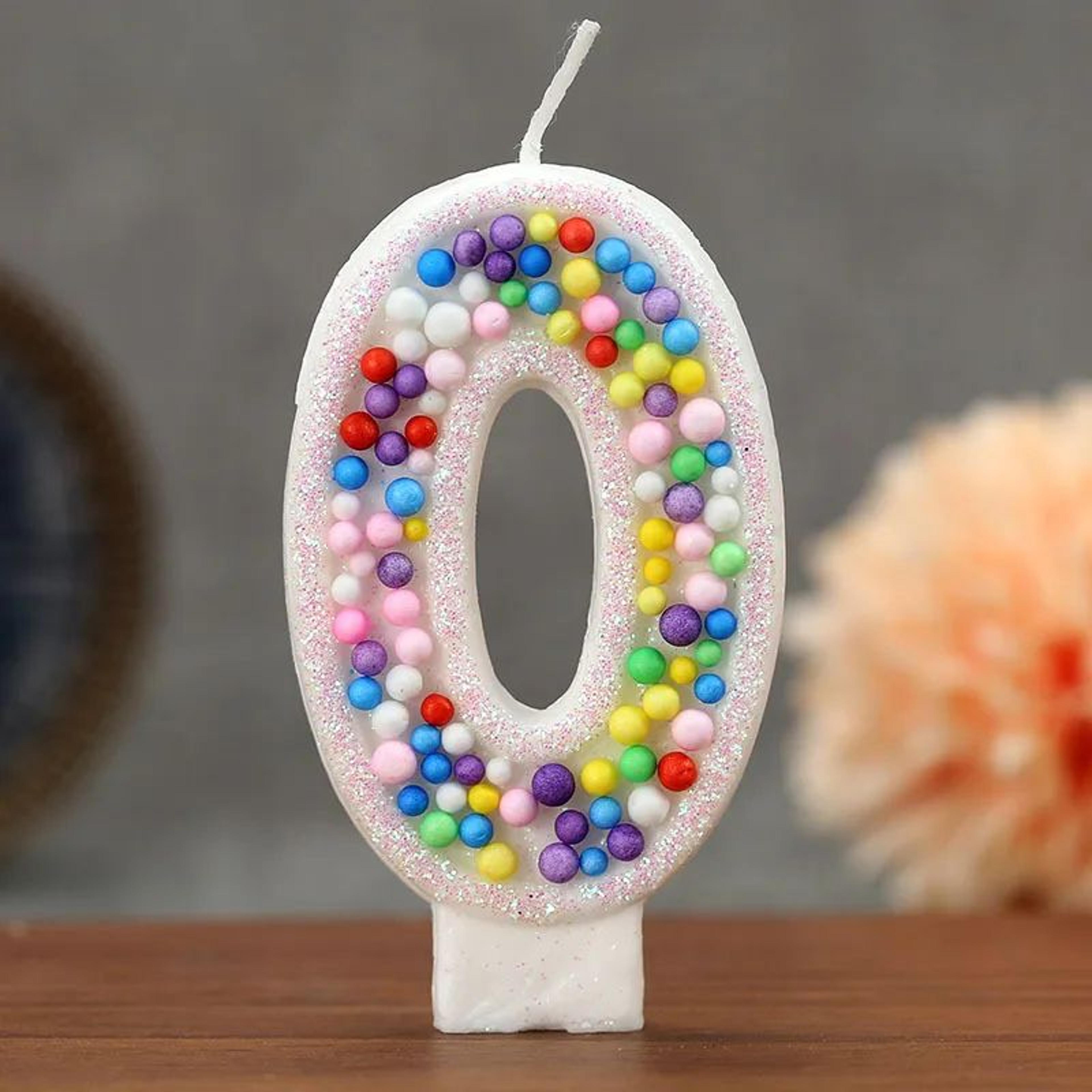 colorful number birthday cake candle