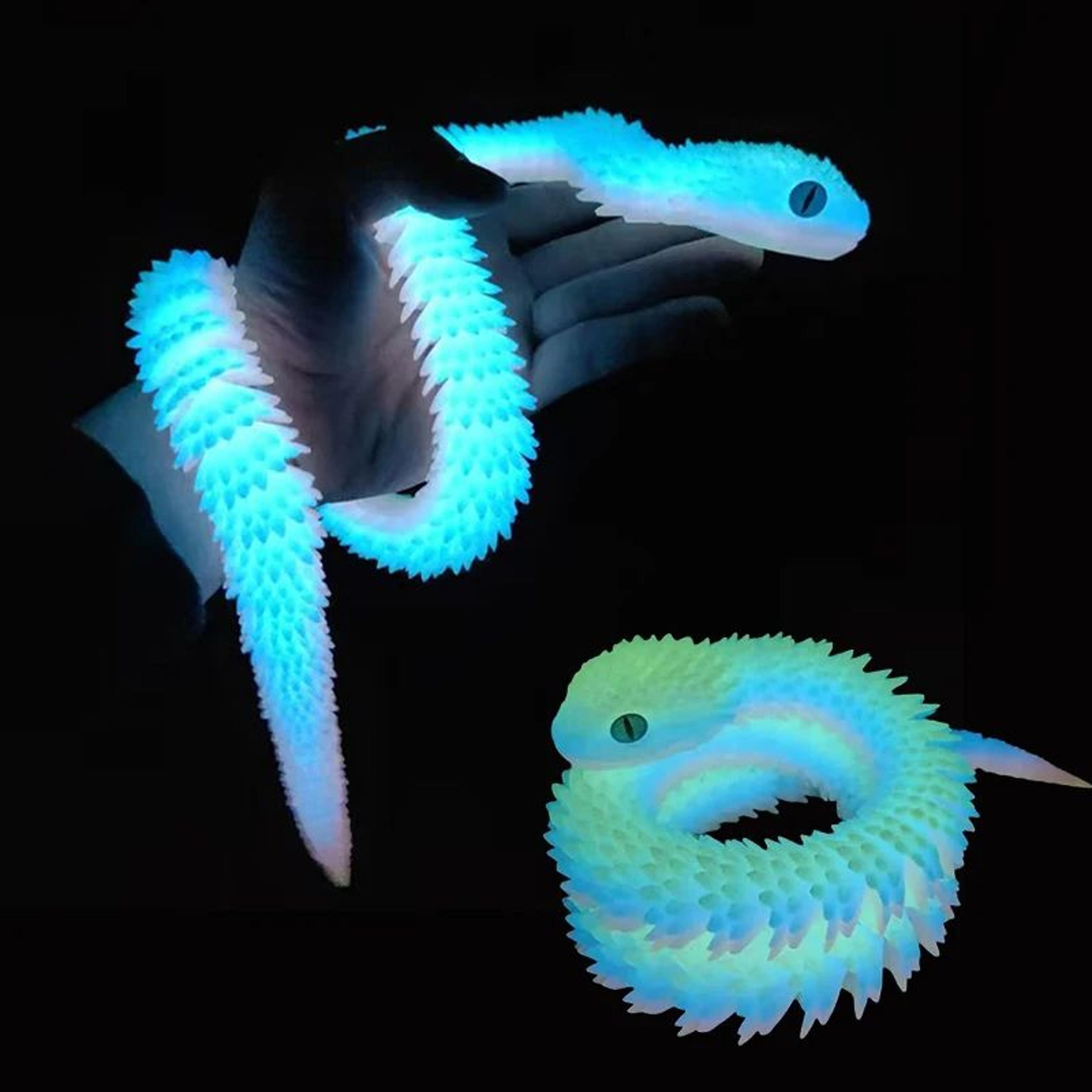 luminous articulated snake figure