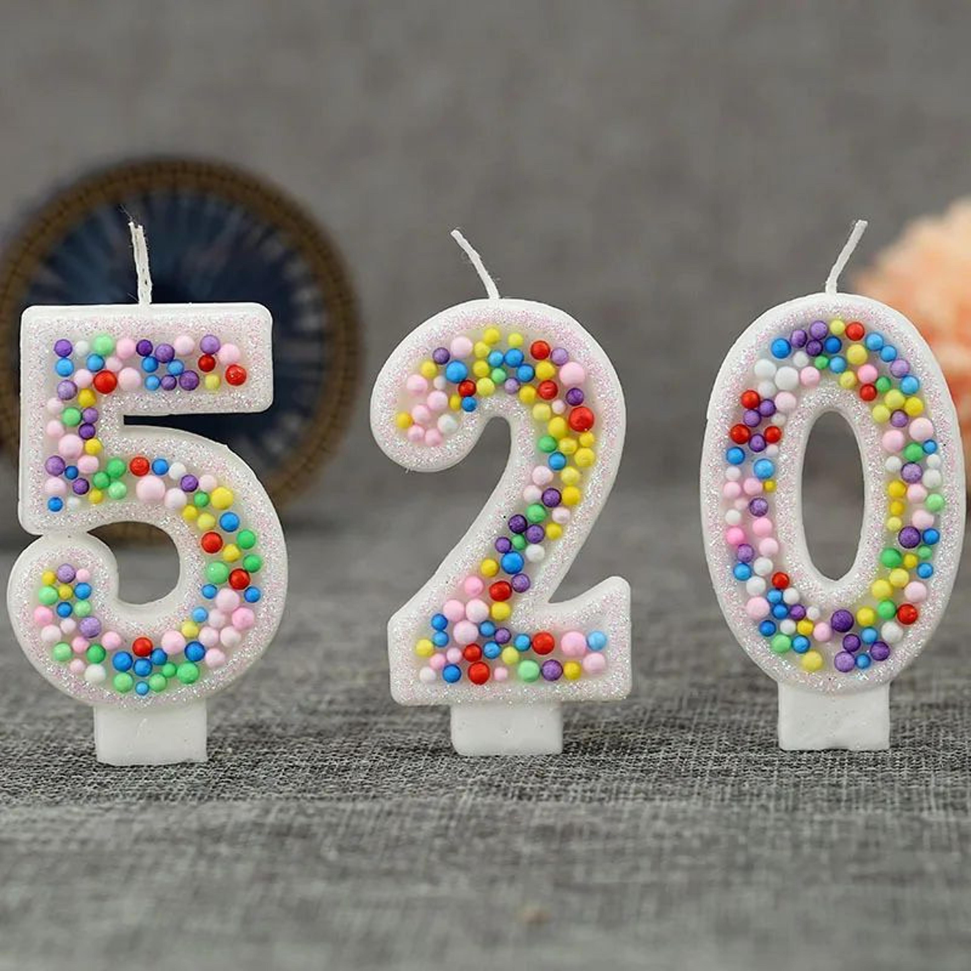 colorful number cake celebration candle