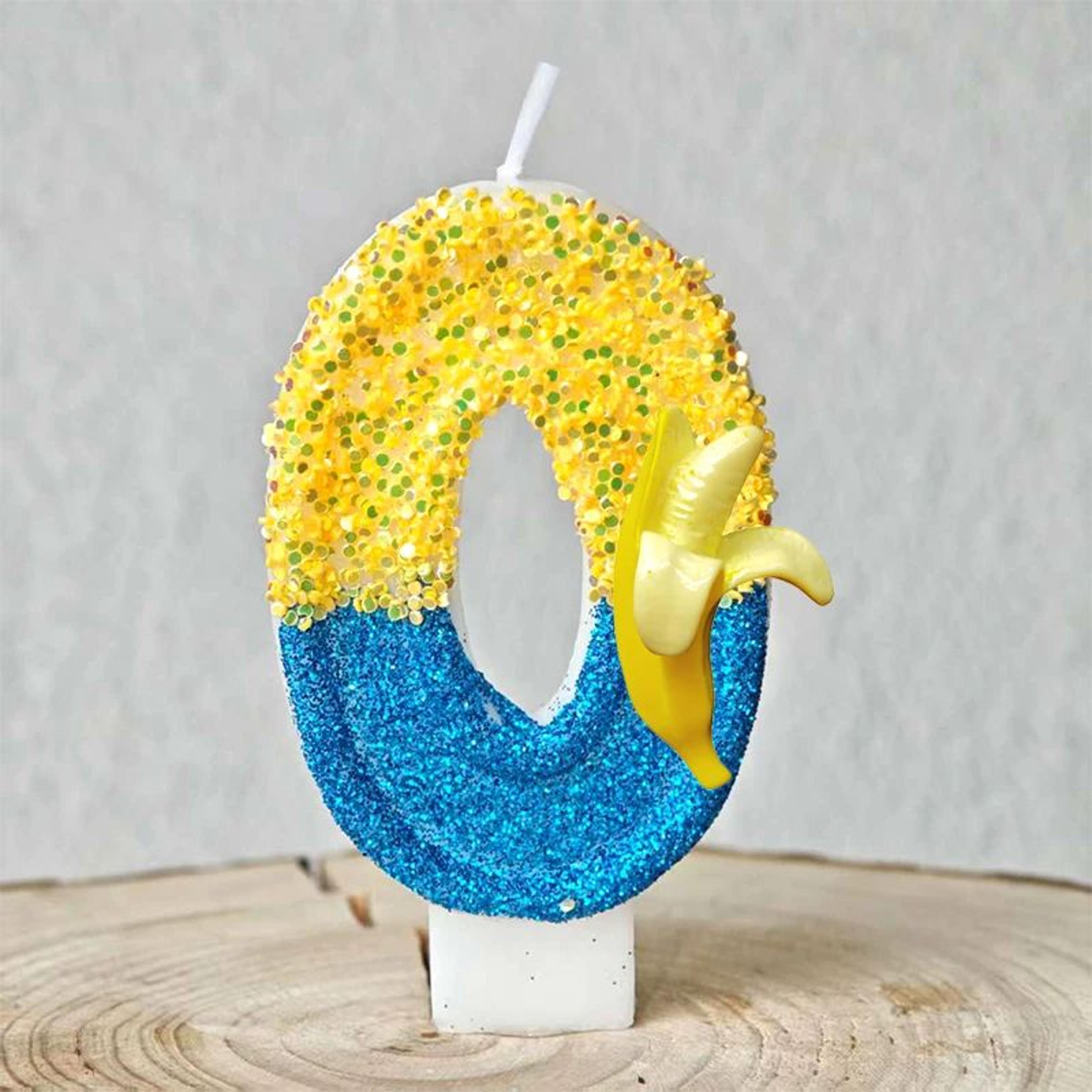 cute banana number birthday candle
