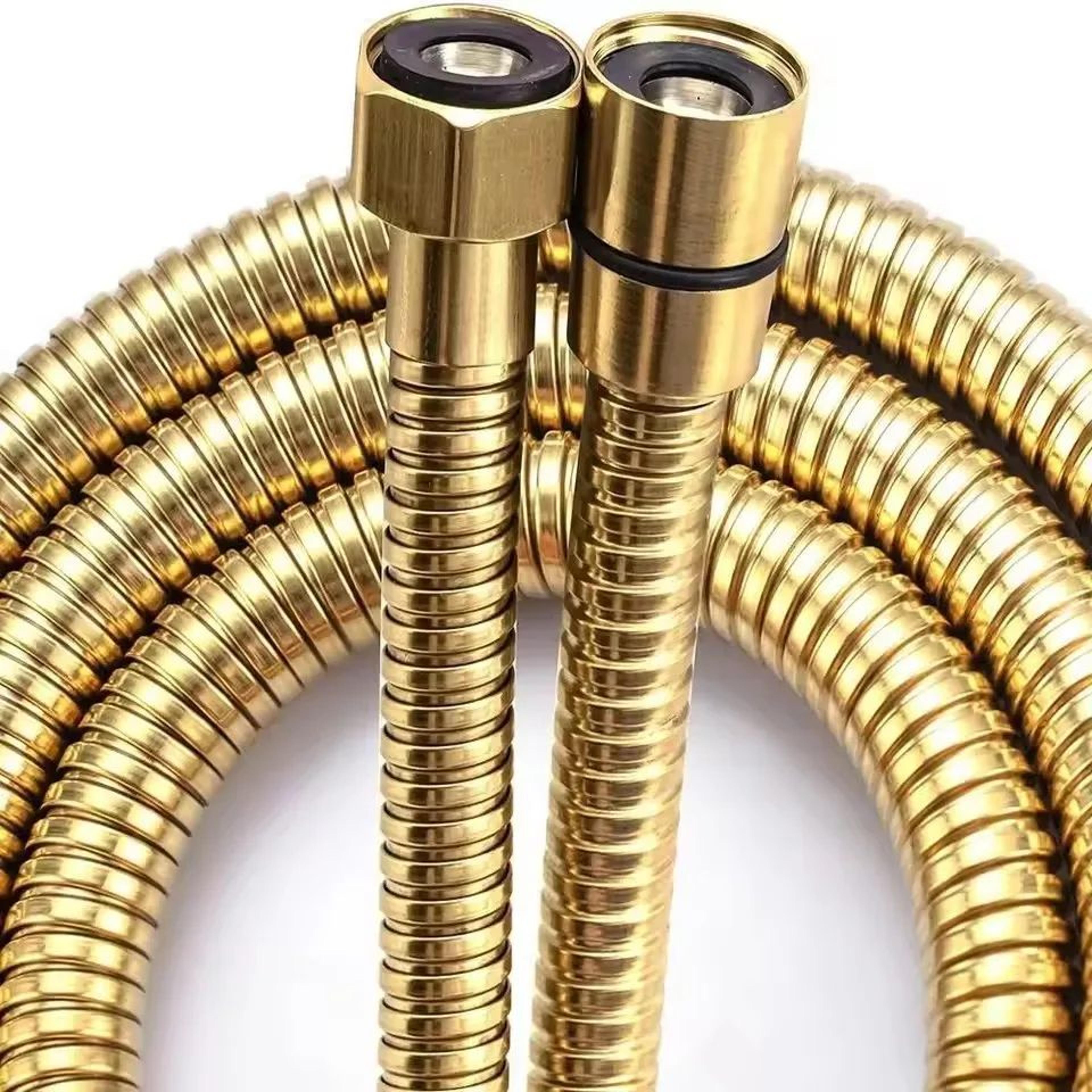 golden stainless steel flexible shower hose