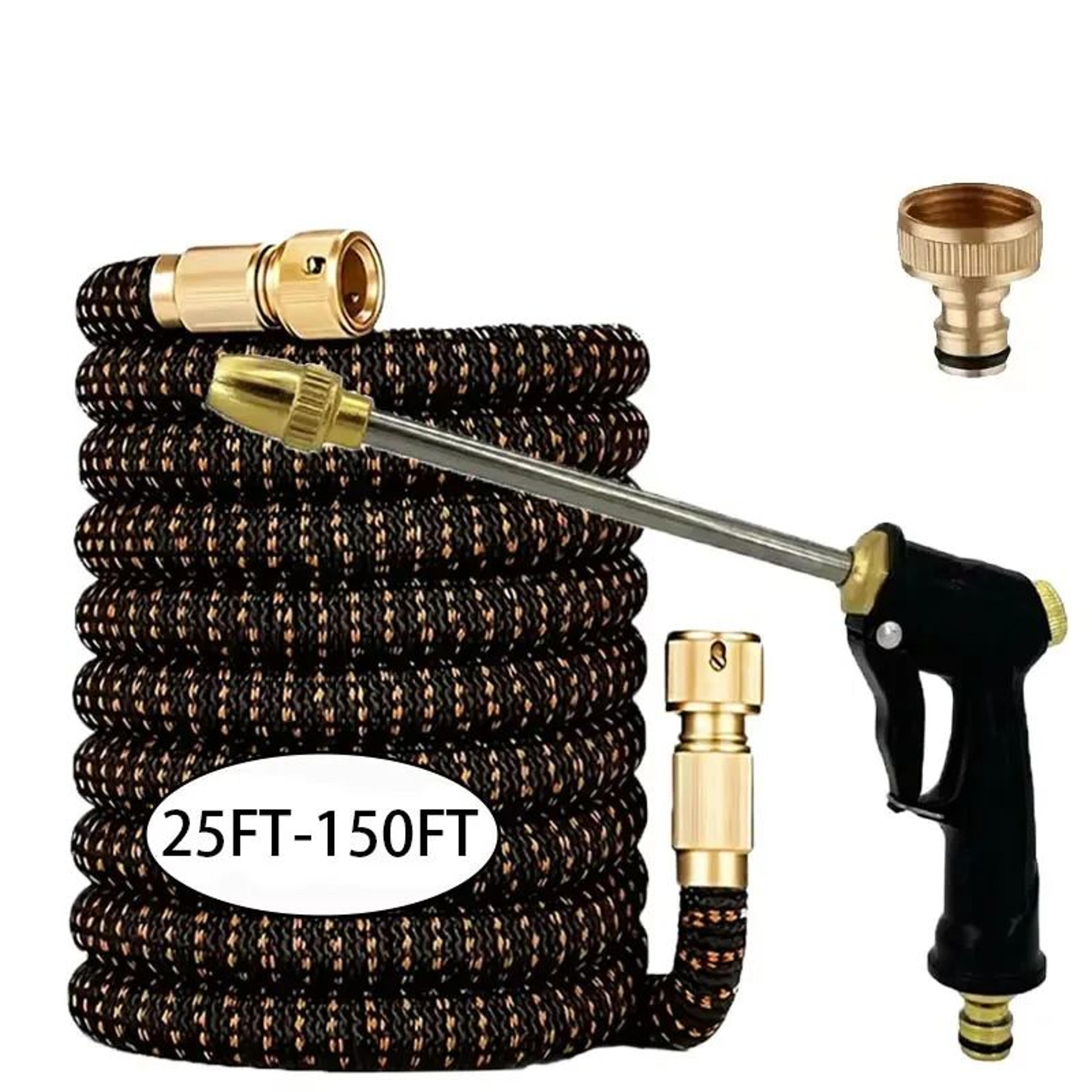 expandable garden hose with adjustable spray gun