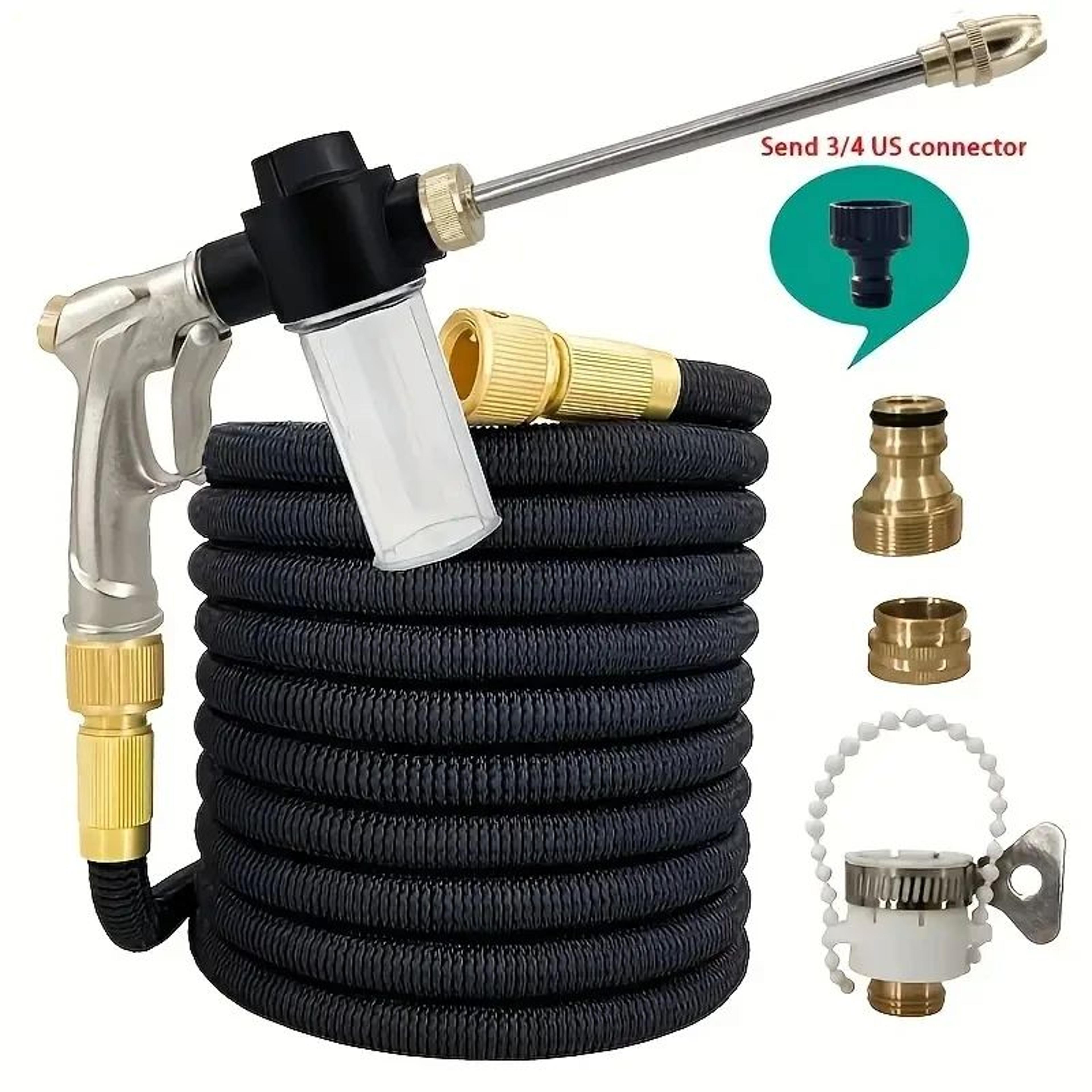 expandable garden hose with long spray gun