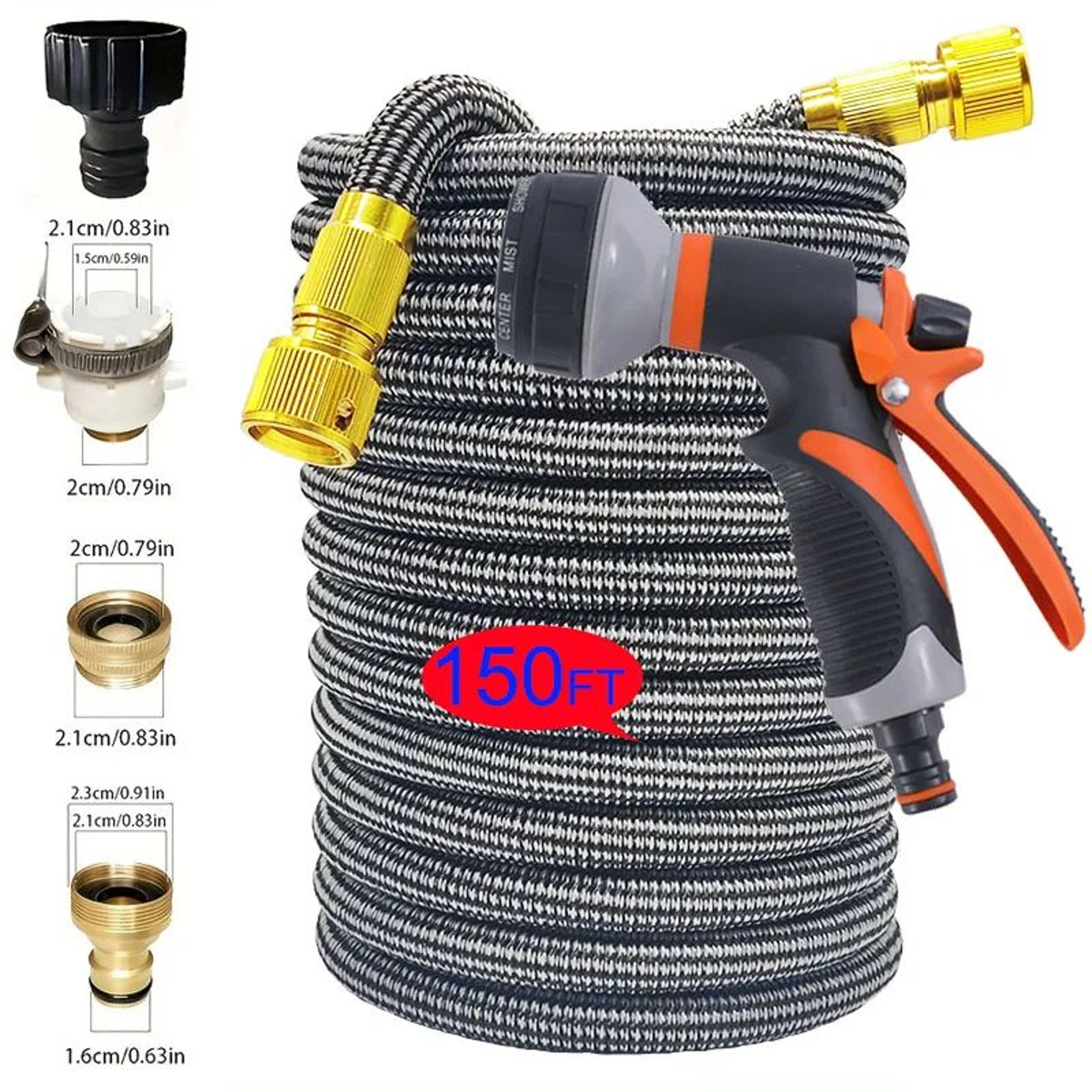 expandable garden hose with long spray nozzle