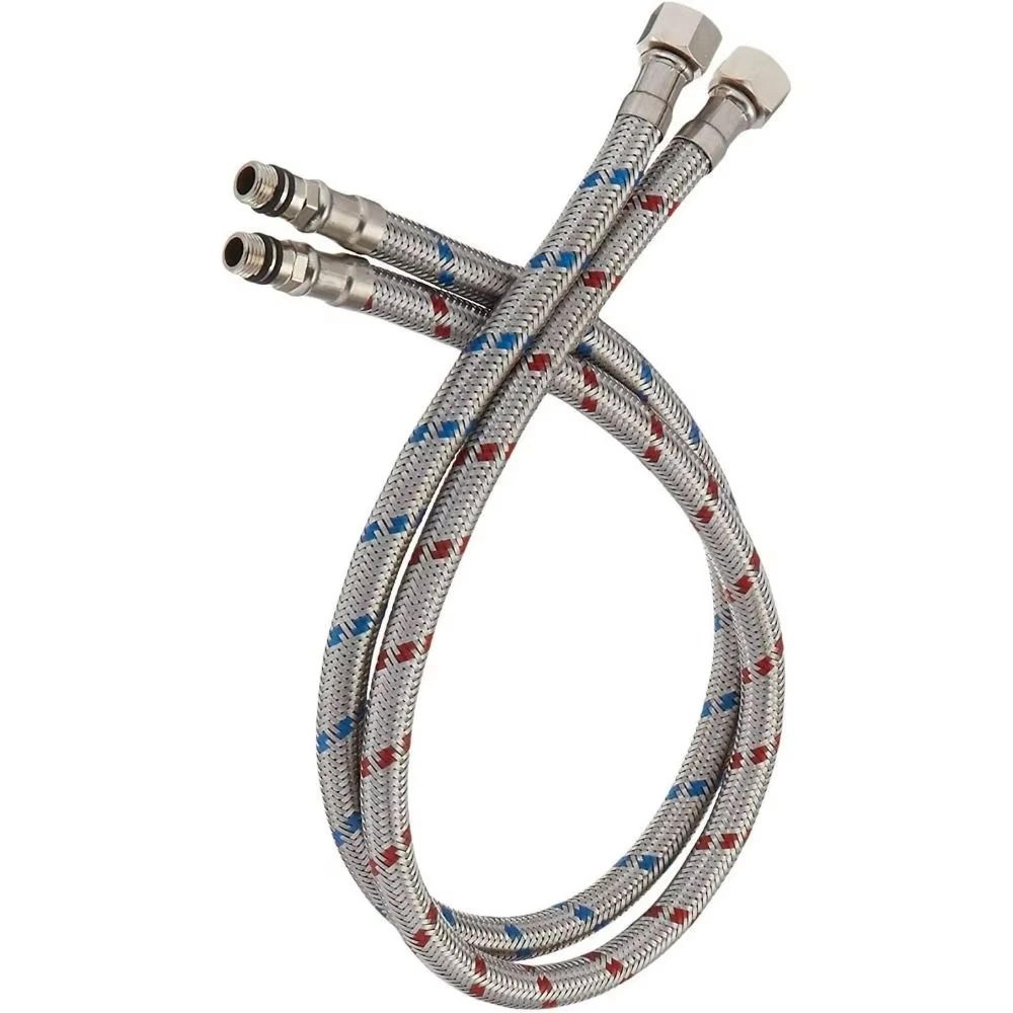 stainless steel faucet supply hose pair