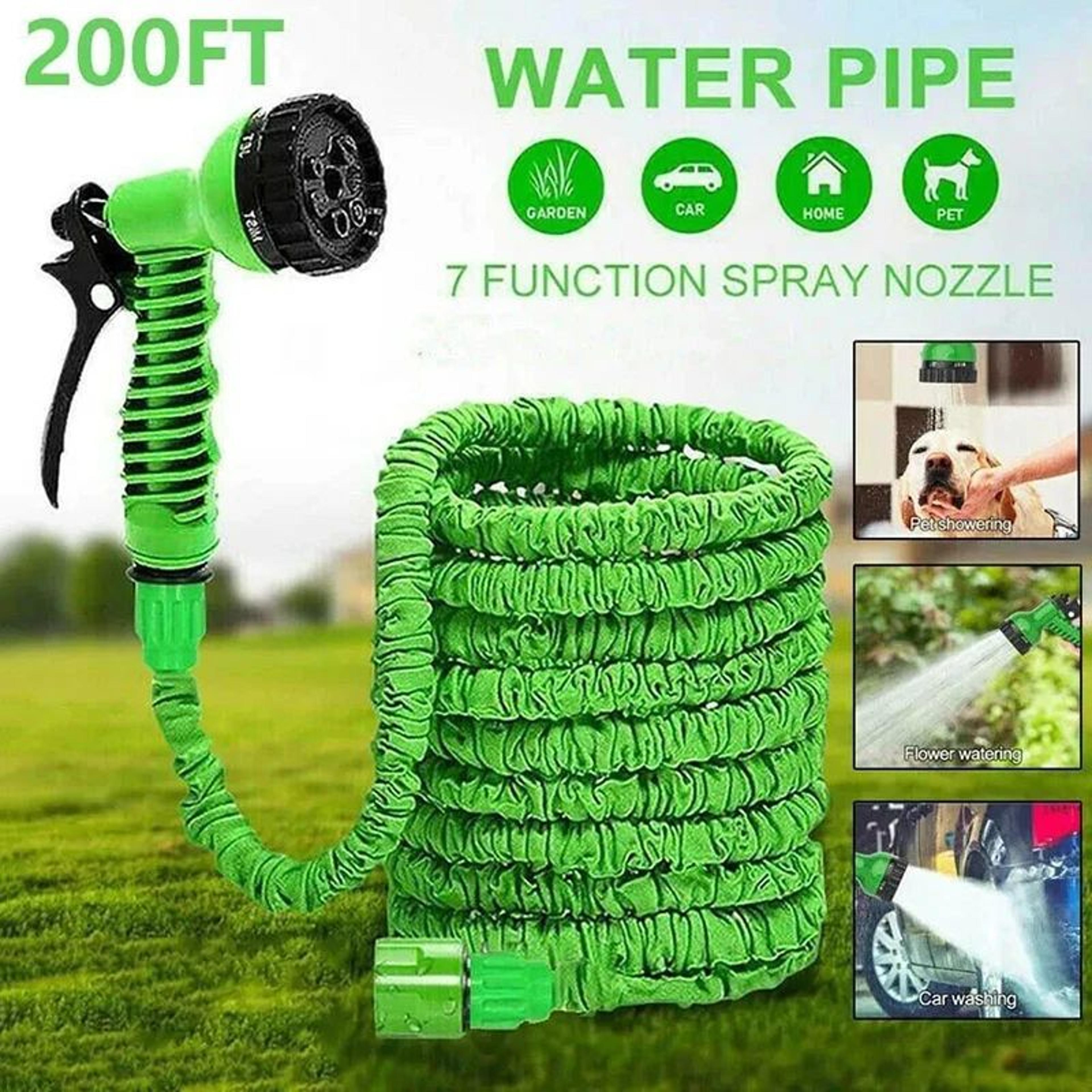 expandable garden hose with water spray gun