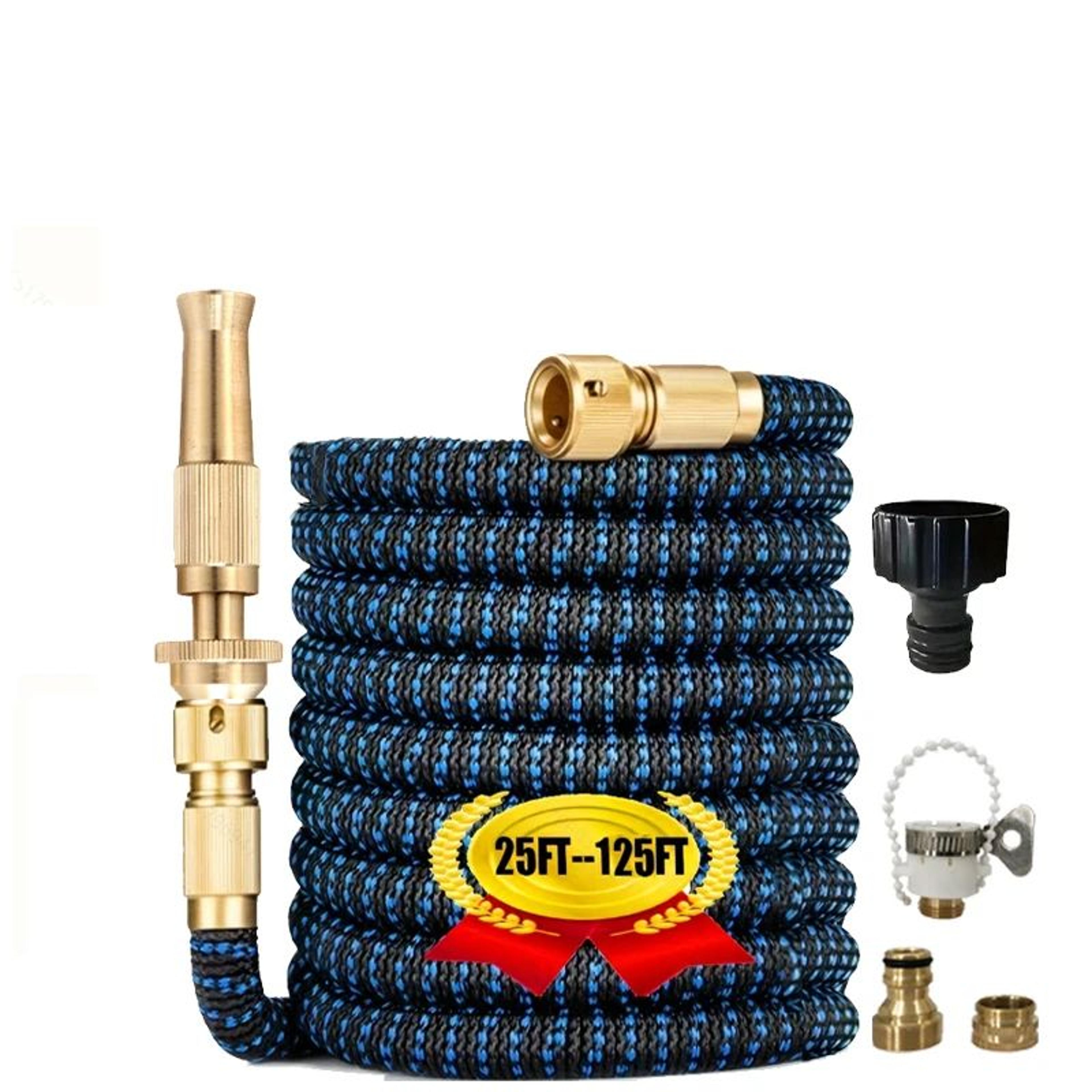 expandable garden hose with spray gun