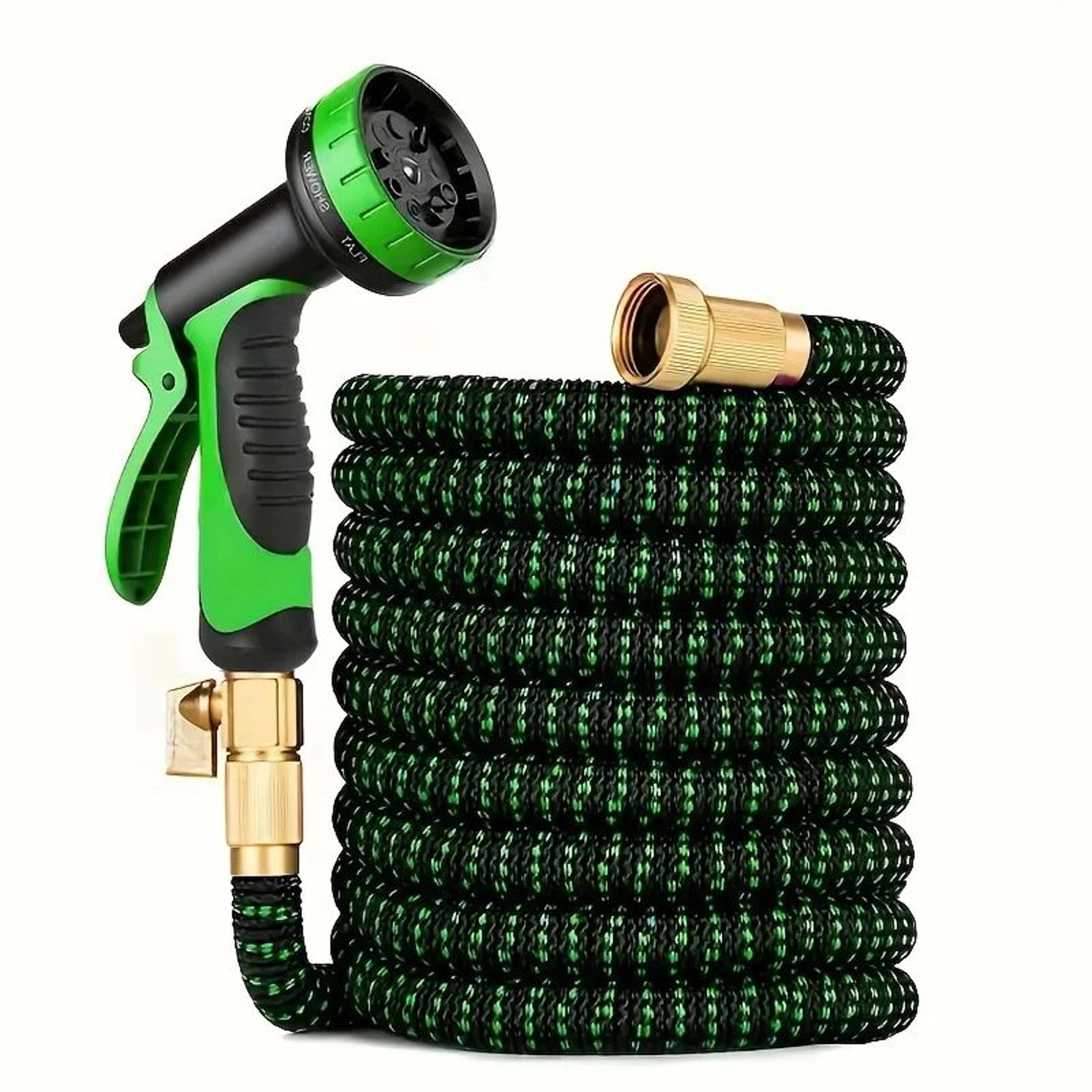 flexible expandable yard hose with spray gun
