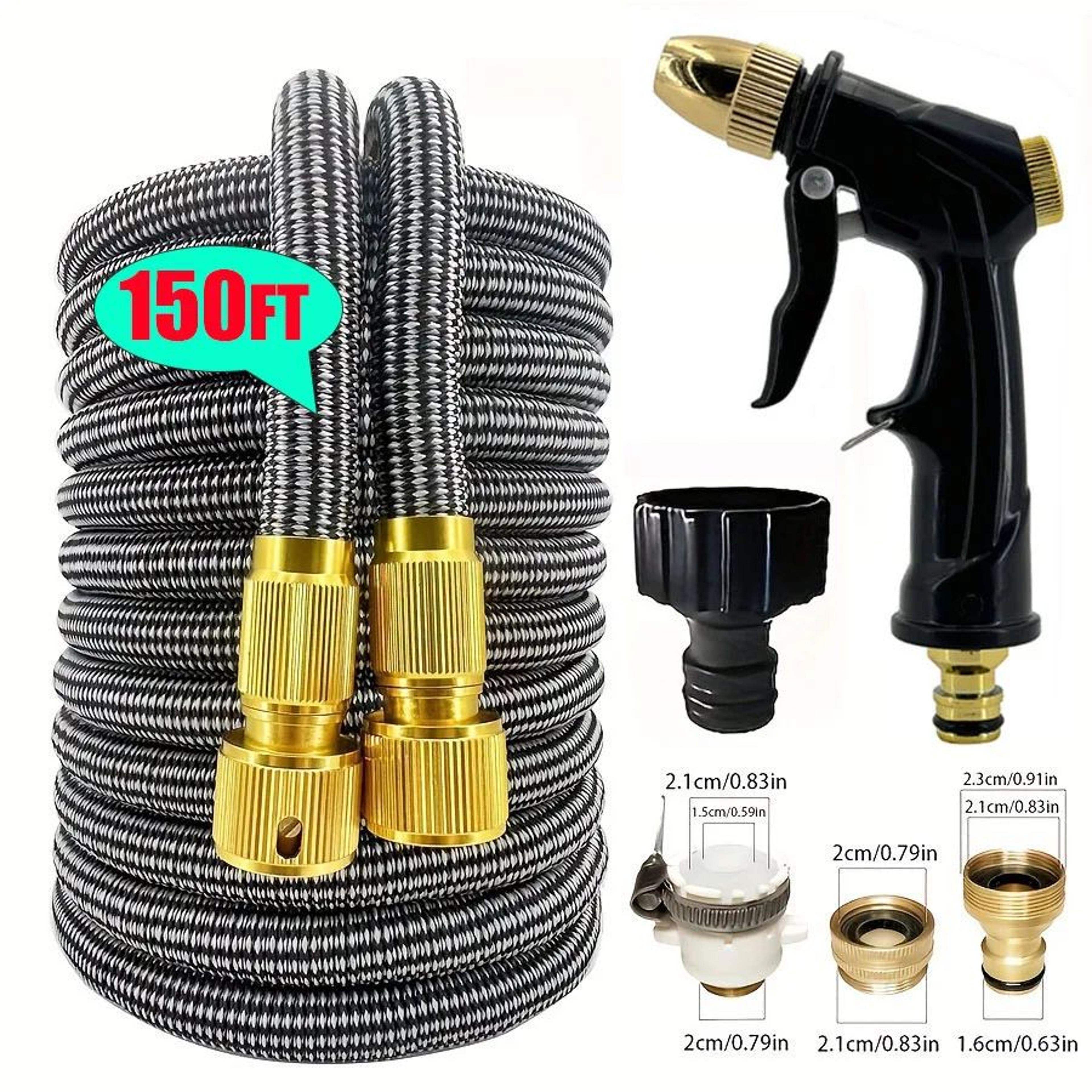 expandable garden hose with pressure nozzle