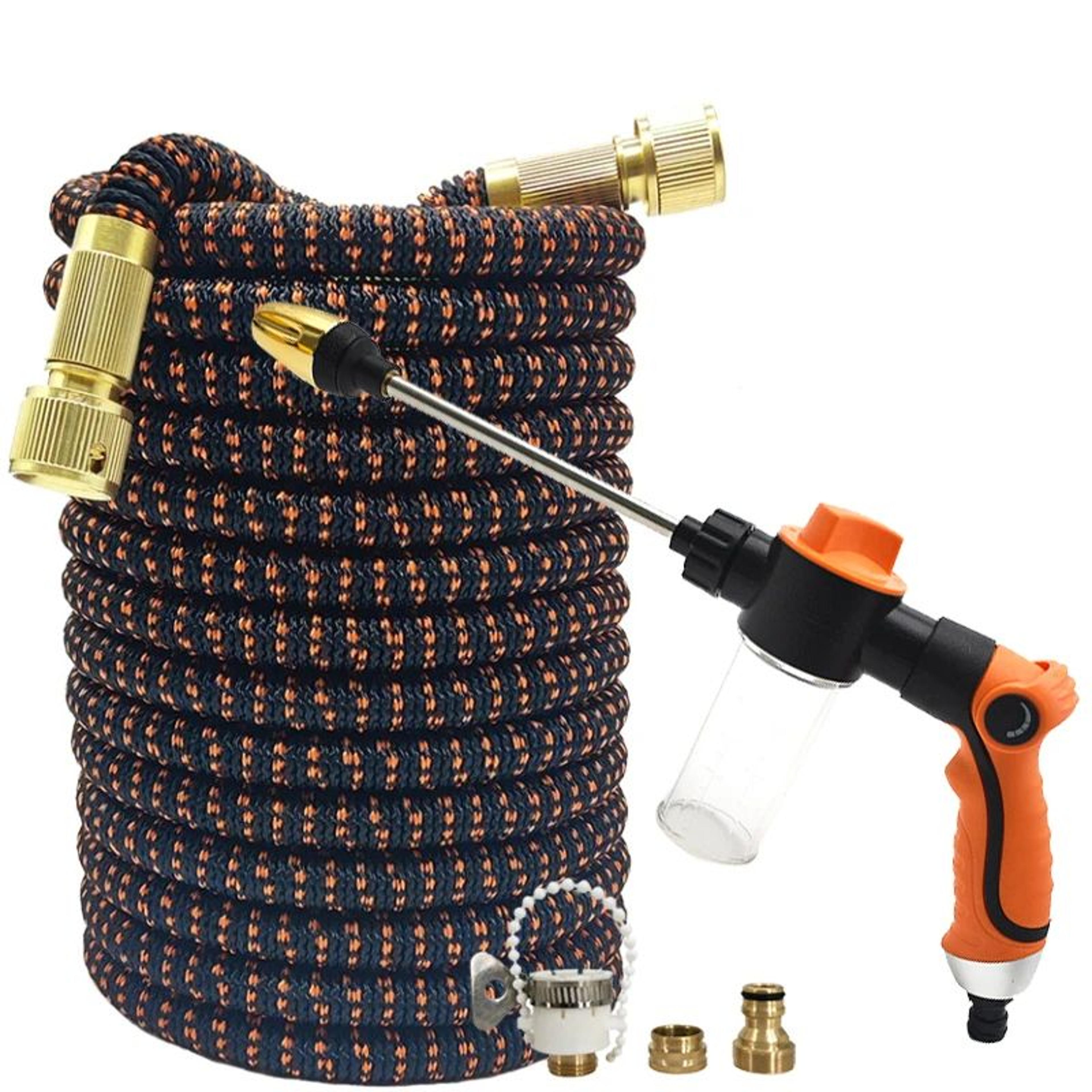 expandable water hose with foam sprayer