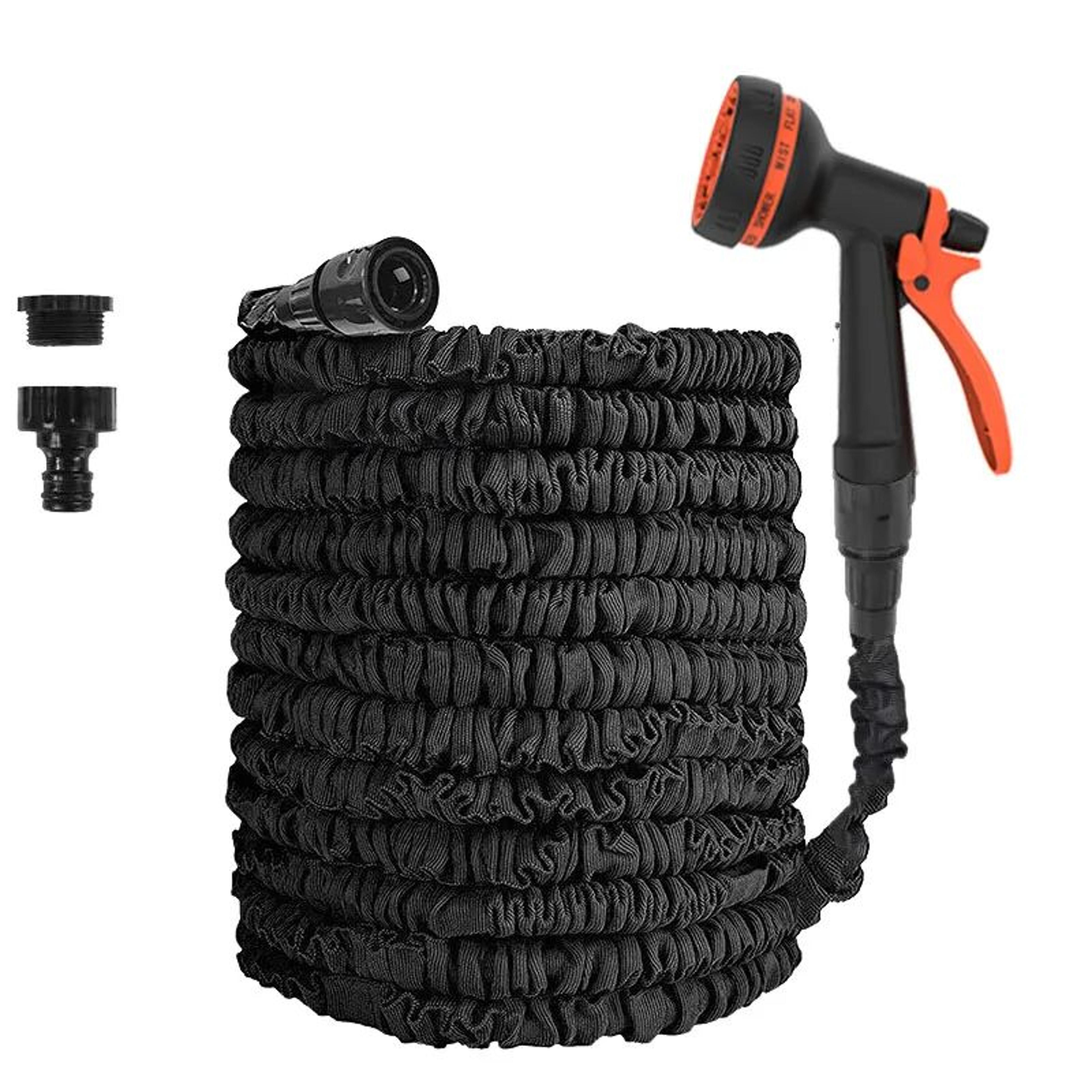 long reach expandable garden hose with spray gun