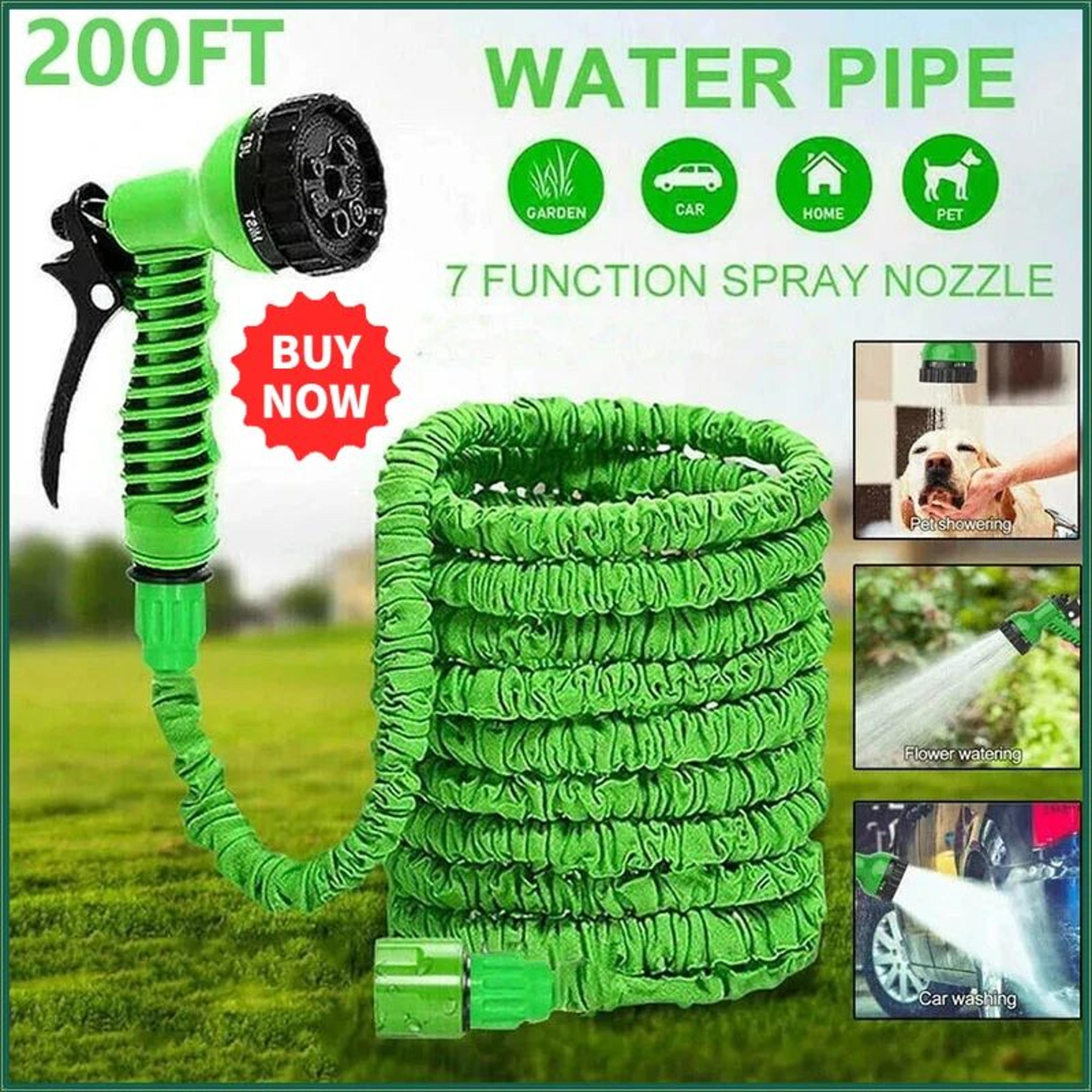 expandable garden hose with 7 pattern spray gun
