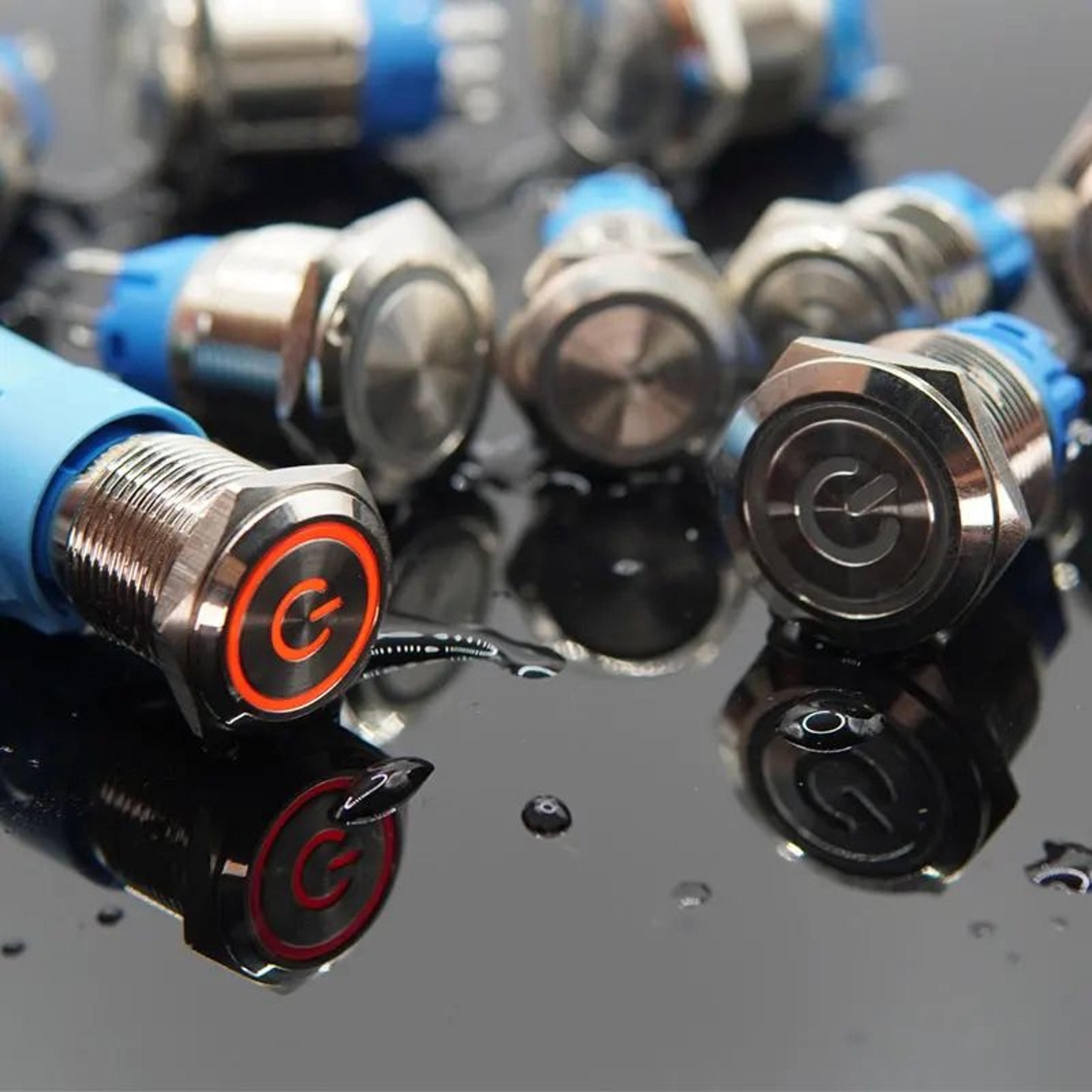 waterproof metal led push button switch