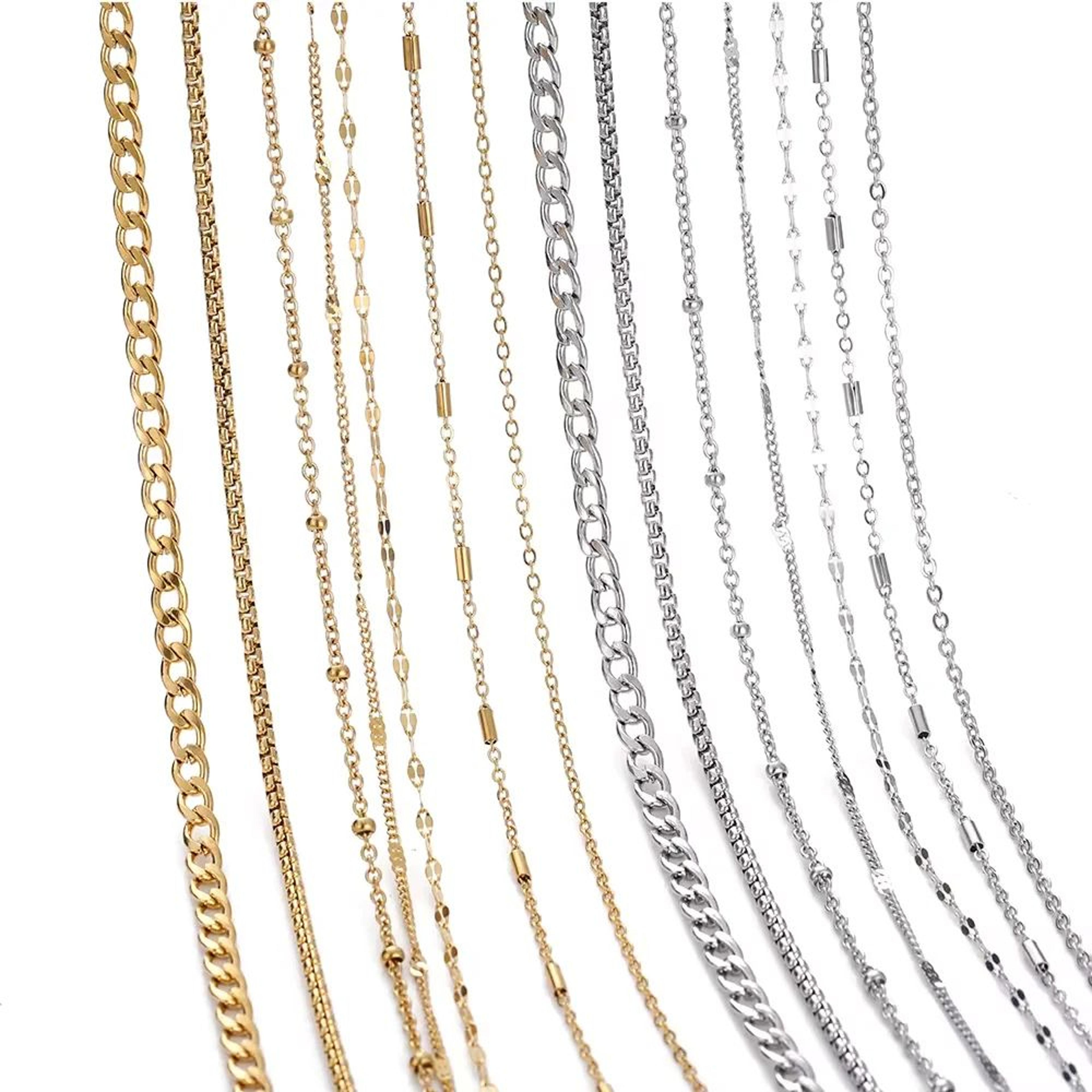 gold stainless steel beaded jewelry chain