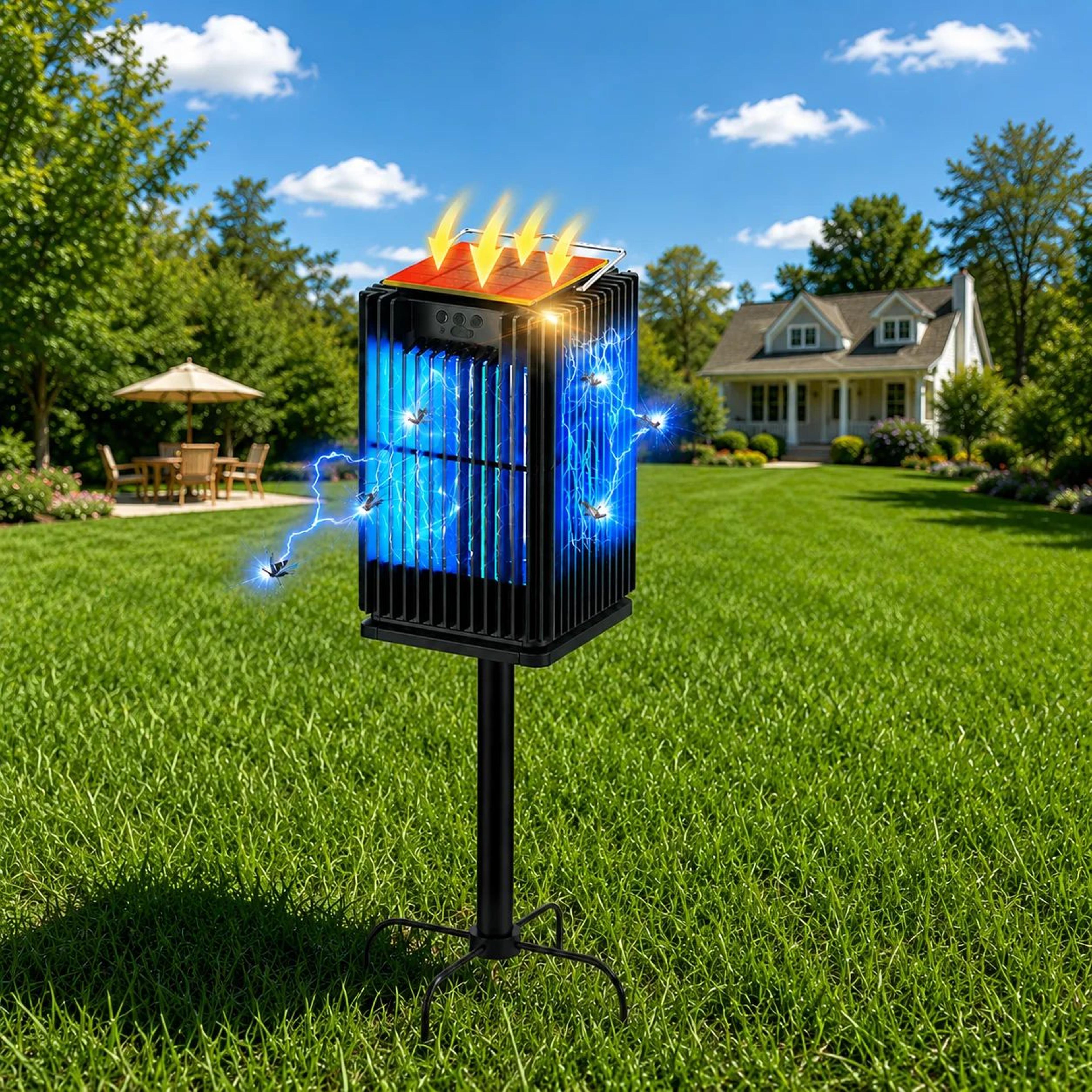 solar bug zapper outdoor rechargeable mosquito killer